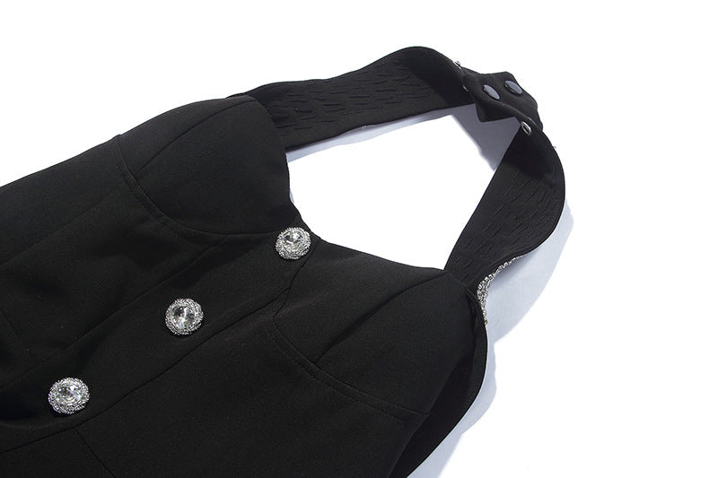 c3510fca827b8d9bf9f9fae7b7ad75c4.jpeg Fashionslee Women Alev Black Halter Embellished Mini Dress