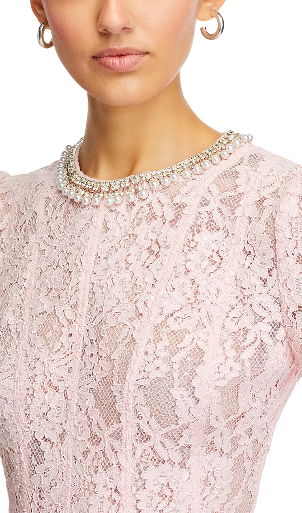 c3ab1e42f7f86373953390d387dfbeb9.jpg Fashionslee Women Pink Lace Embellished Midi Dress