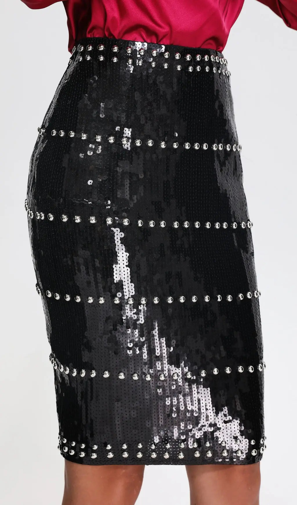 c3e0f710600e11cc9789c5e53bb34577.jpeg Fashionslee Women Black Sequin Pearl Skirt
