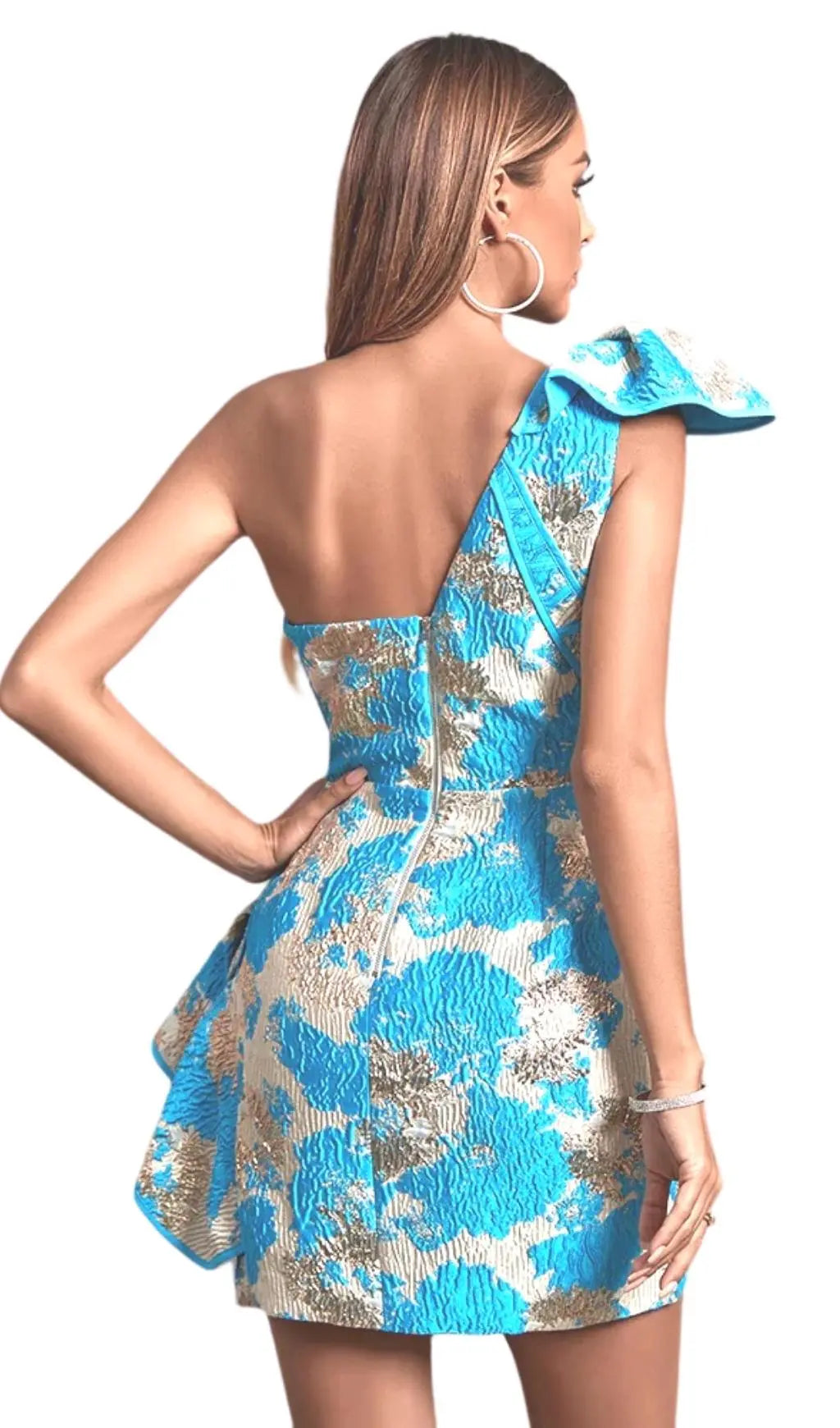 c3e29d8d49e9460c4c5a4825e631ab64.jpeg Fashionslee Women Jacquard One Shoulder Mini Dress In Yellow