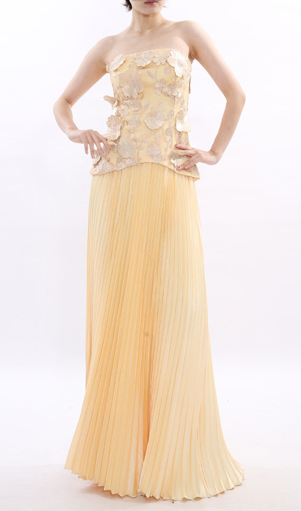 Fashionslee Women Julieta Flower Top & Pleated Maxi Skirt Set