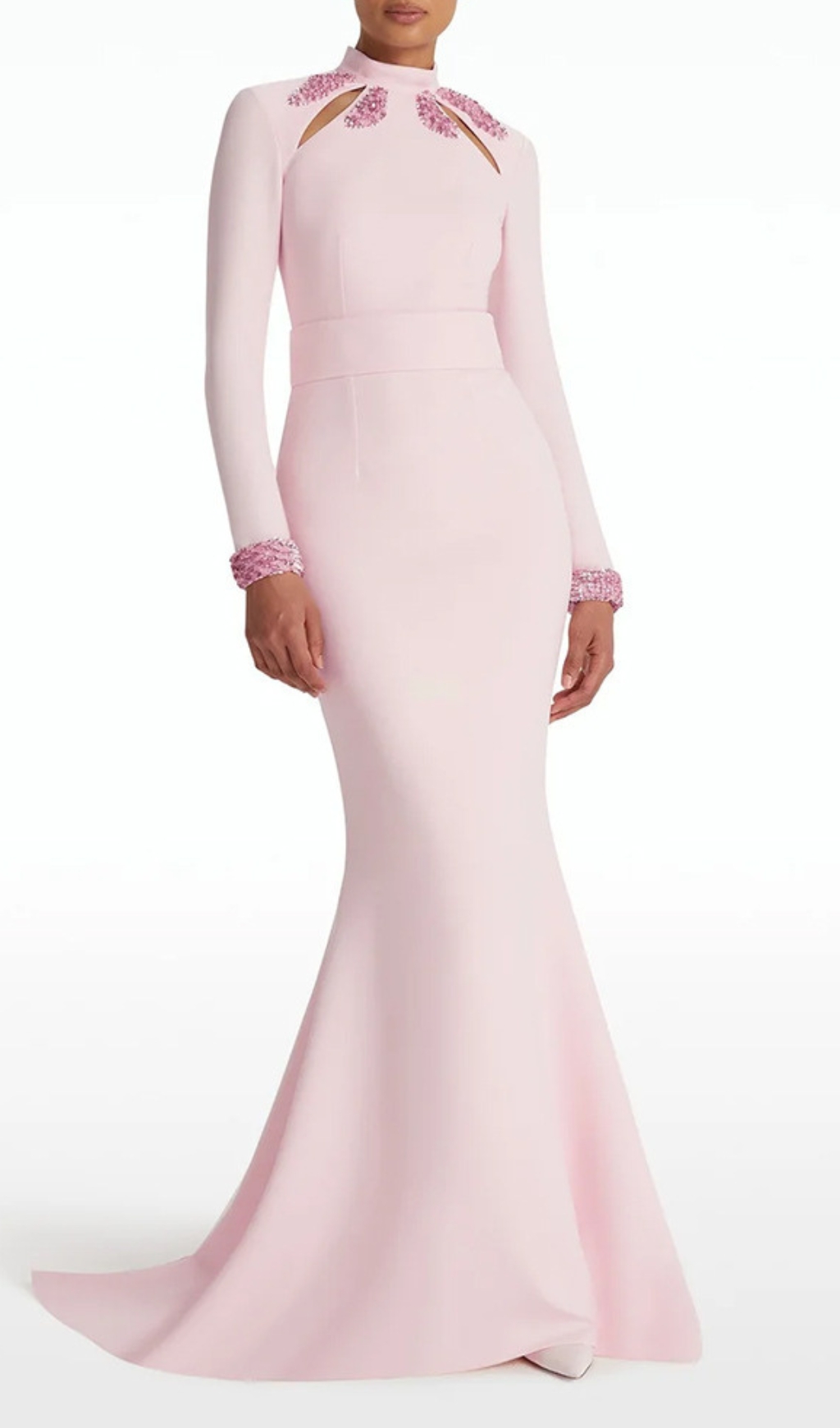 Fashionslee Women Euleta Sequin Embellished Long Sleeve Gown