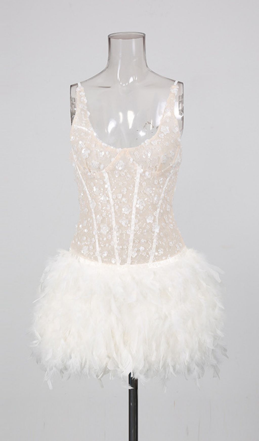 SEQUIN FEATHER MINI DRESS VIRAL PARTY - OWNCI SEQUIN FEATHER MINI DRESS VIRAL PARTY - OWNCI