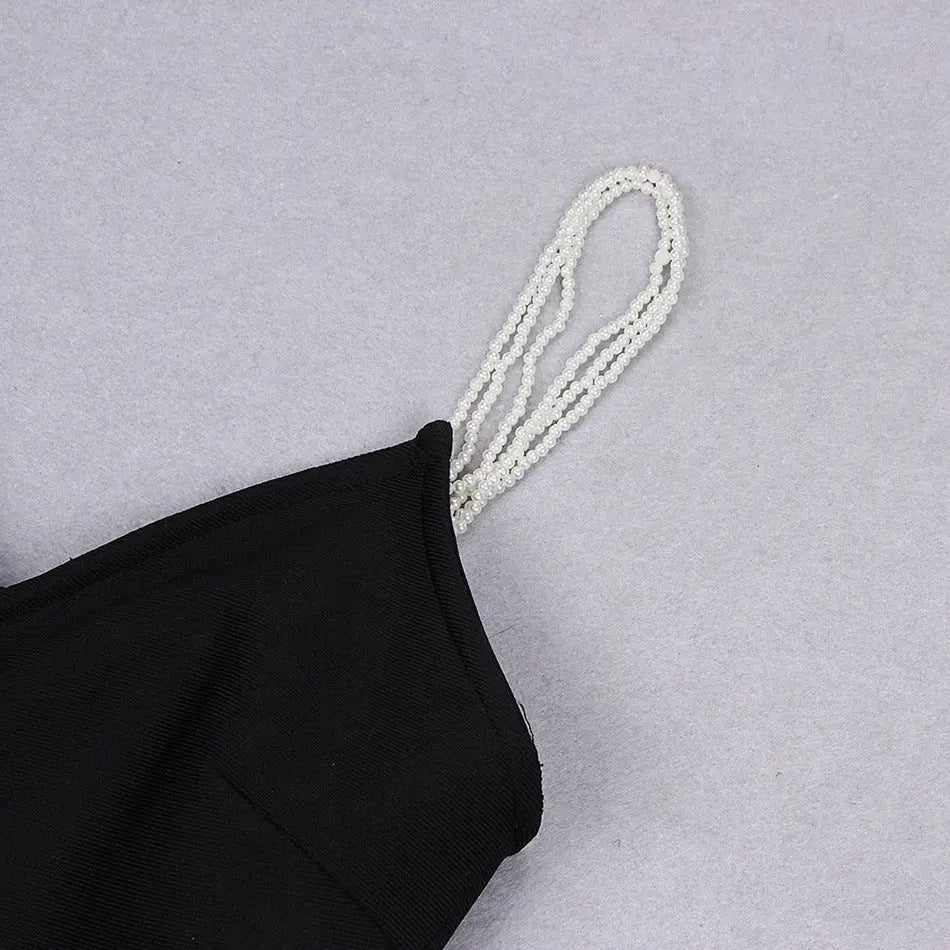 c4338da501dc38308ec89b4a5b9e384f.jpeg Fashionslee Women Black V Neck Spaghetti Bandage Midi Dress