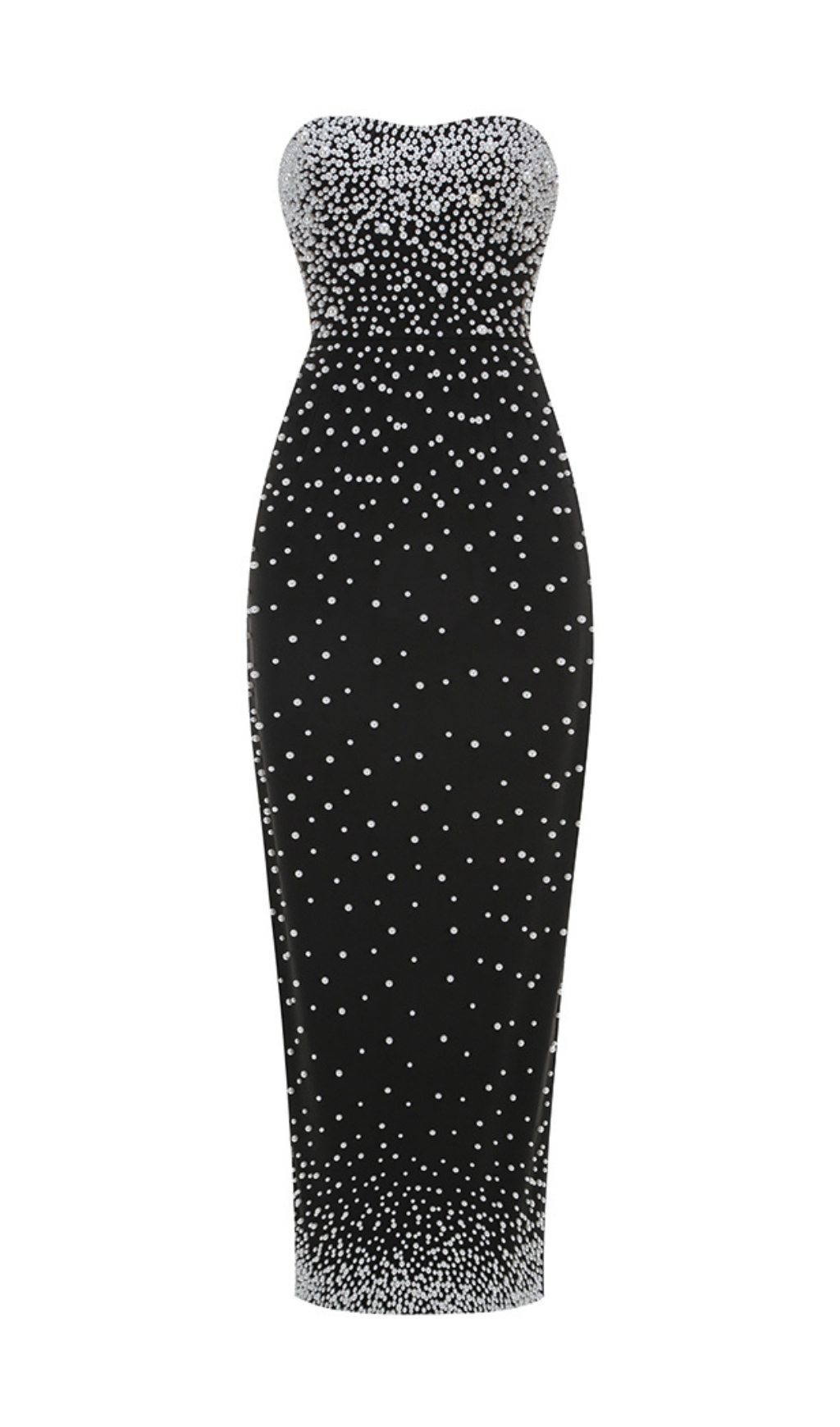 c456e81920be1b3738fc94365867af5b.jpg Fashionslee Women Strapless Pearl Embellished Maxi Dress Black