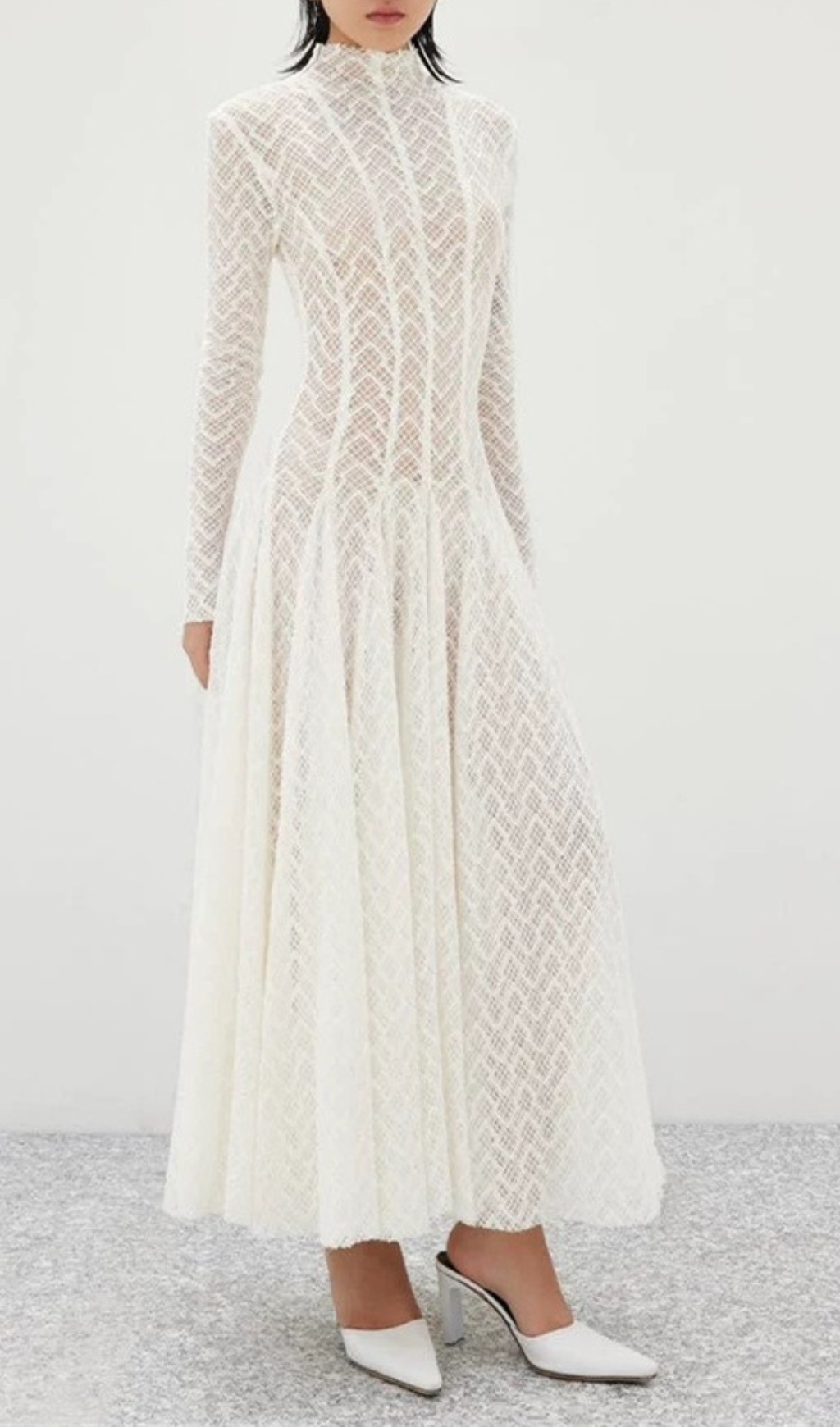 Fashionslee Women Dalise White Long Sleeve Maxi Dress