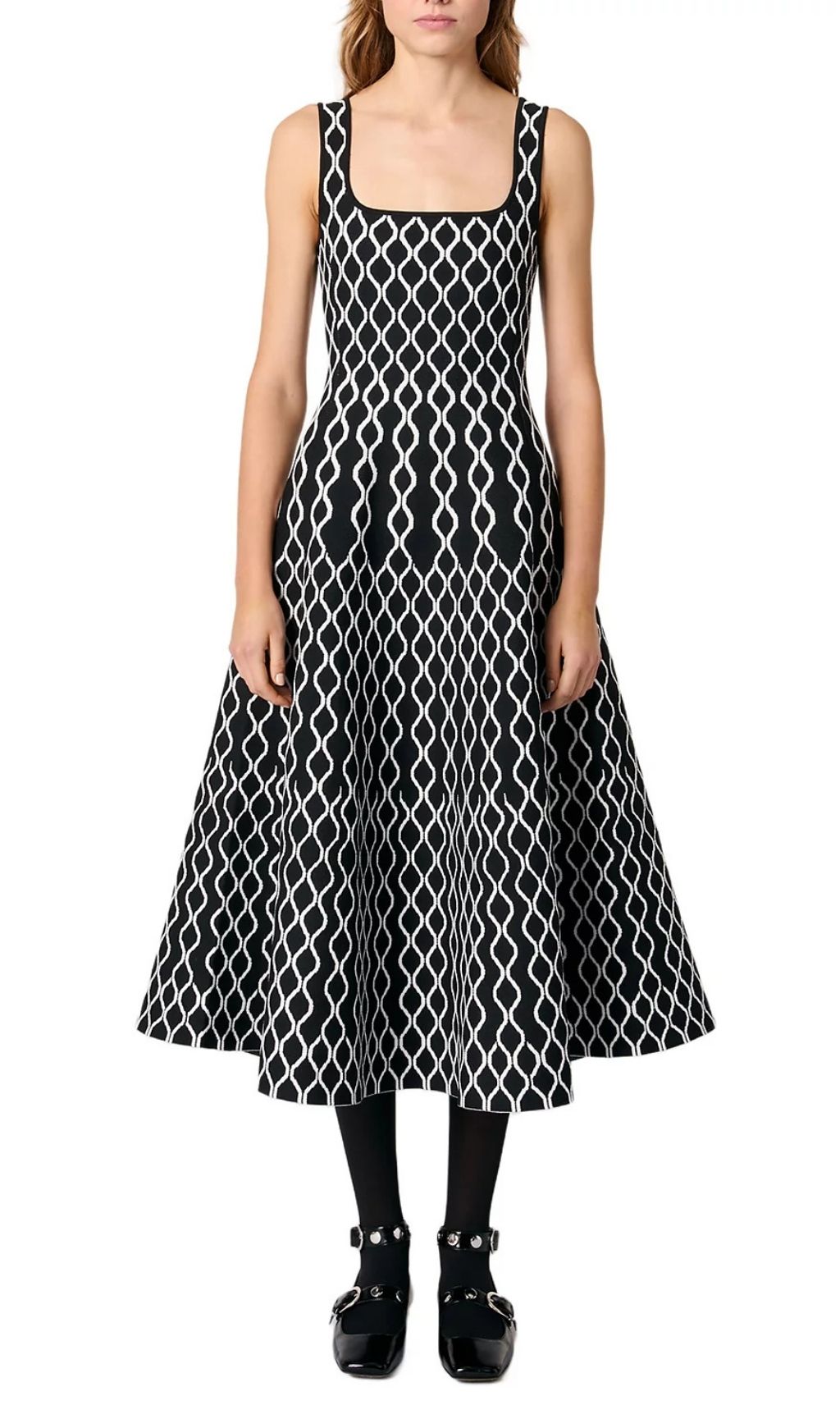 Fashionslee Women Jacquard Knit Midi Dress