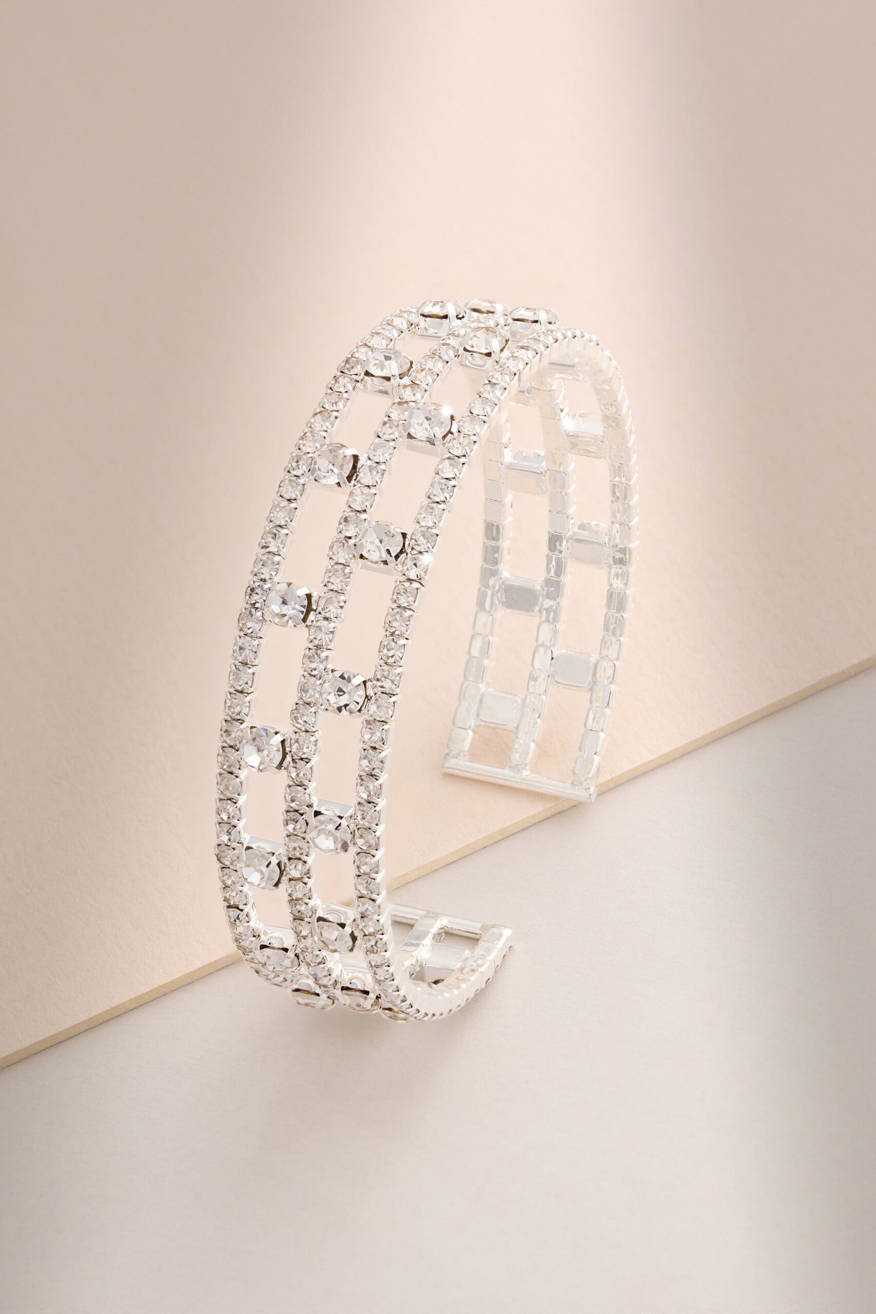 Fashionslee Women Silver Diamante Bracelet