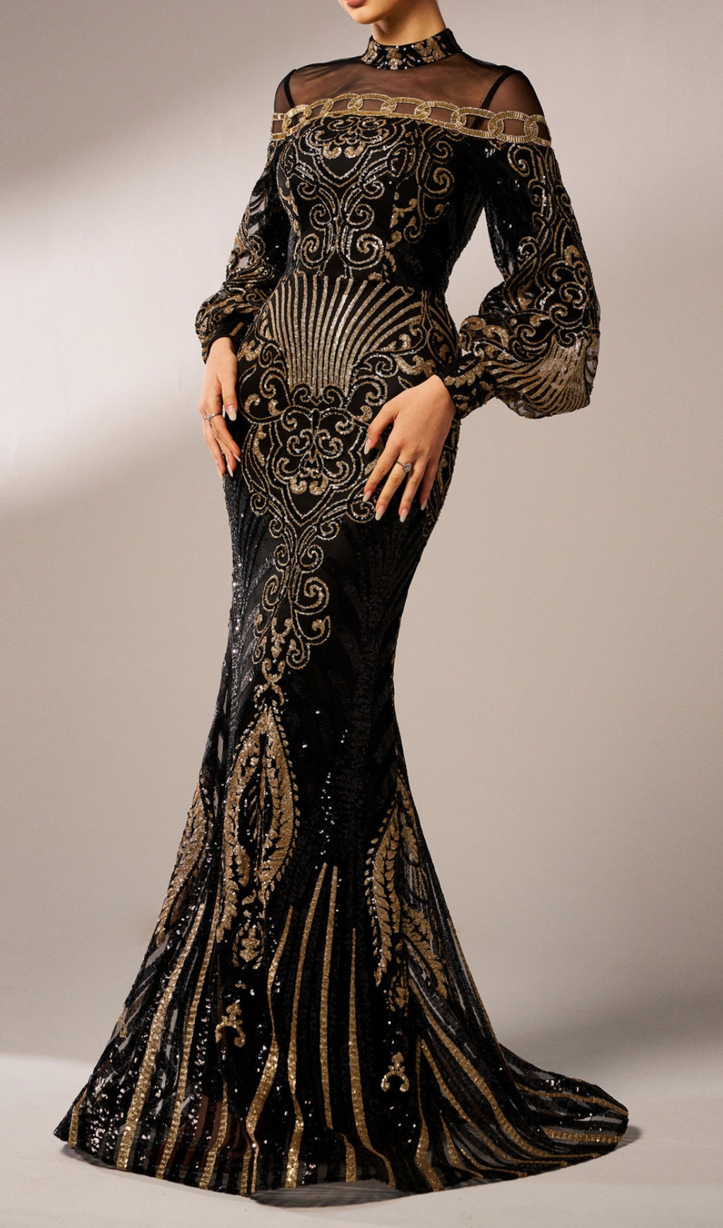 c4b97642b215d6ea38e034a5501293a5.jpg Fashionslee Women Caro Black Long Sleeve Sequin Maxi Dress