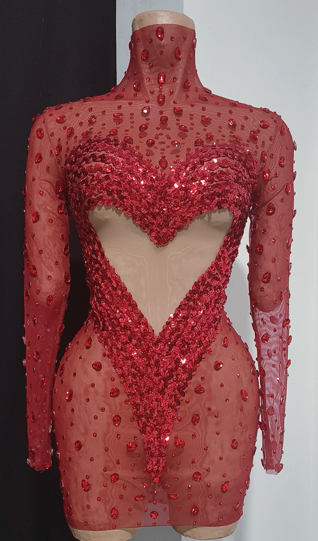 c4c4e37c1d51a5214fafb73c7cc68a7b.jpg Fashionslee Women Jandina Red Sequin Diamante Mini Dress