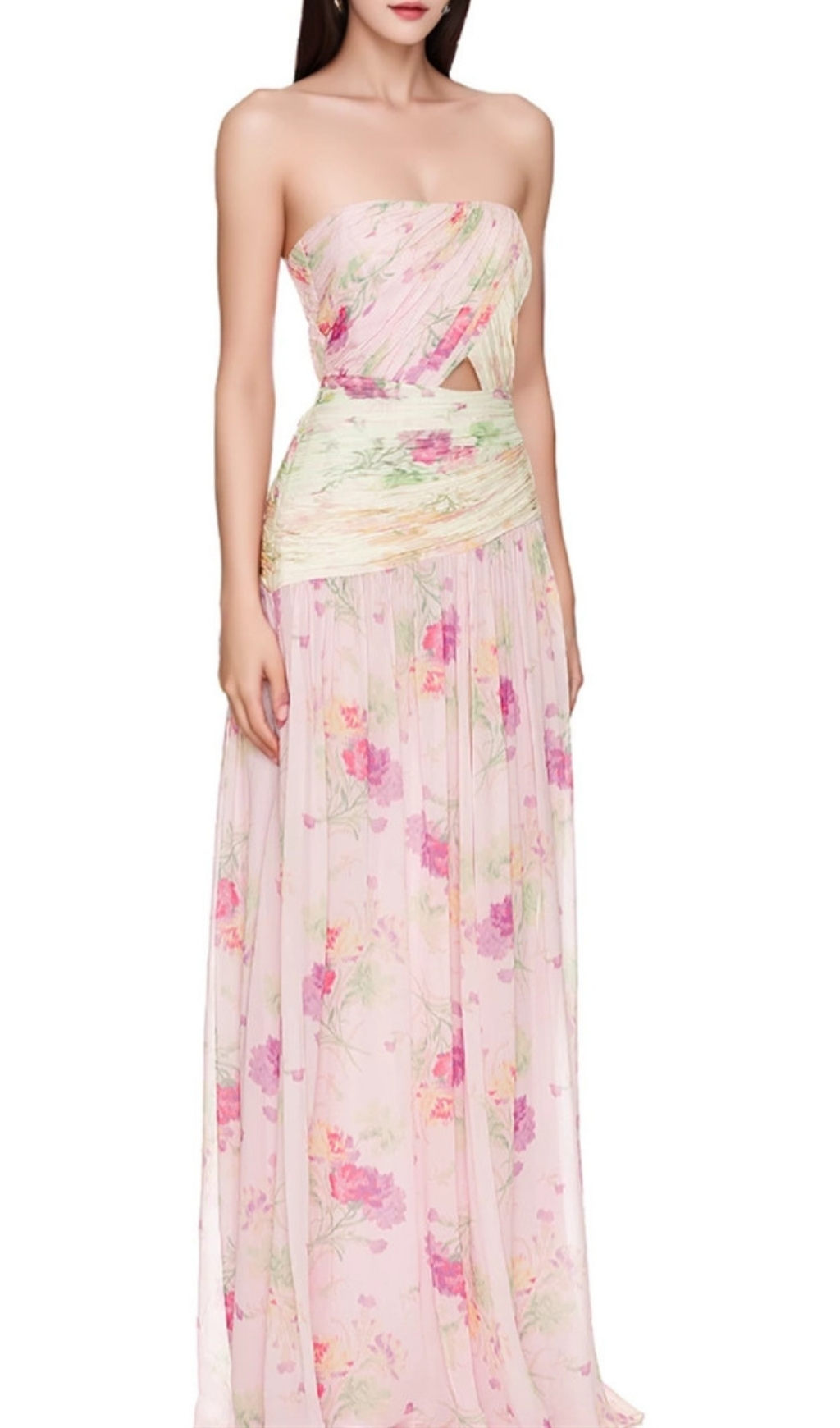 c4cce31a4644b8194b47e43ee2ca0542.jpg Fashionslee Women Erizelda Strapless Floral Printed Maxi Dress
