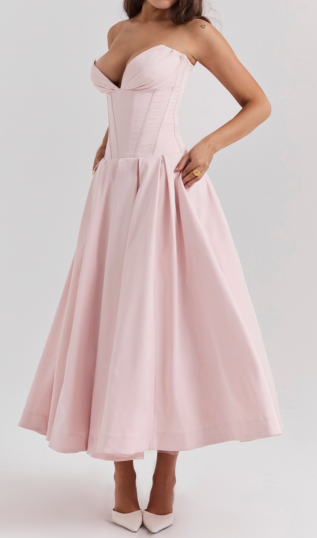c4e9b70941242b79fa1c52bdef4a947f.jpg Fashionslee Women Devani Pink Strapless Corset Midi Dress