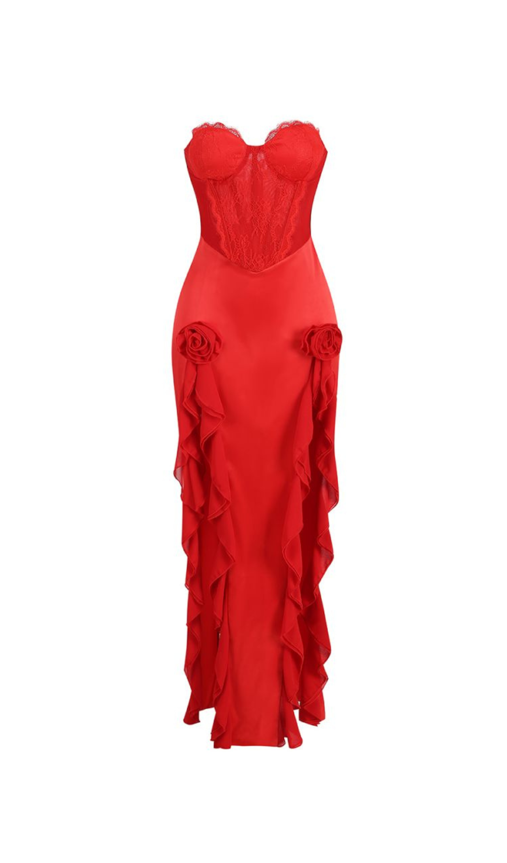 c4f75c71c07c6d820197c370061fe23e.png Fashionslee Women Amélie Red Satin Lace Corset Maxi Dress