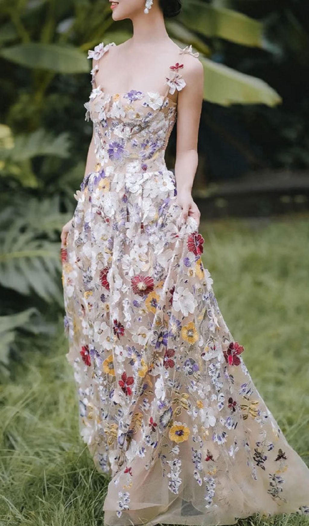 VINTAGE FLORAL STRAPPY MAXI DRESS - OWNCI VINTAGE FLORAL STRAPPY MAXI DRESS - OWNCI