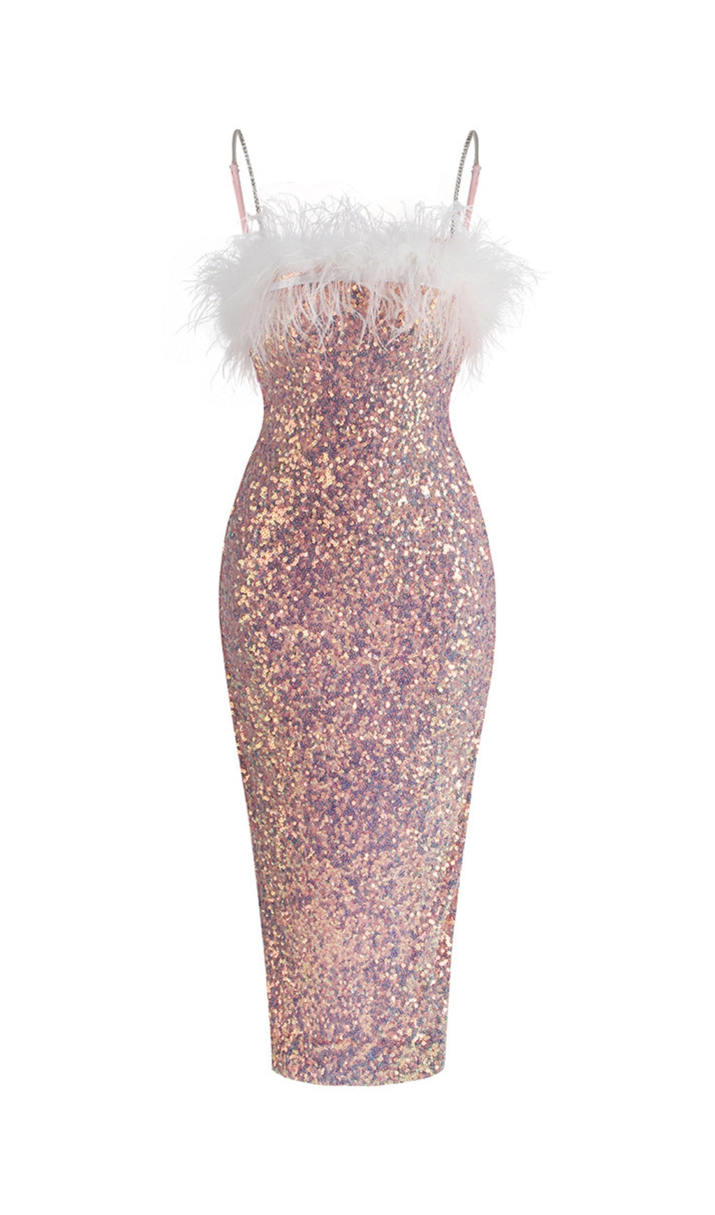 PINK SEQUIN FEATHER MIDI DRESS – VIRAL PARTY - OWNCI PINK SEQUIN FEATHER MIDI DRESS – VIRAL PARTY - OWNCI