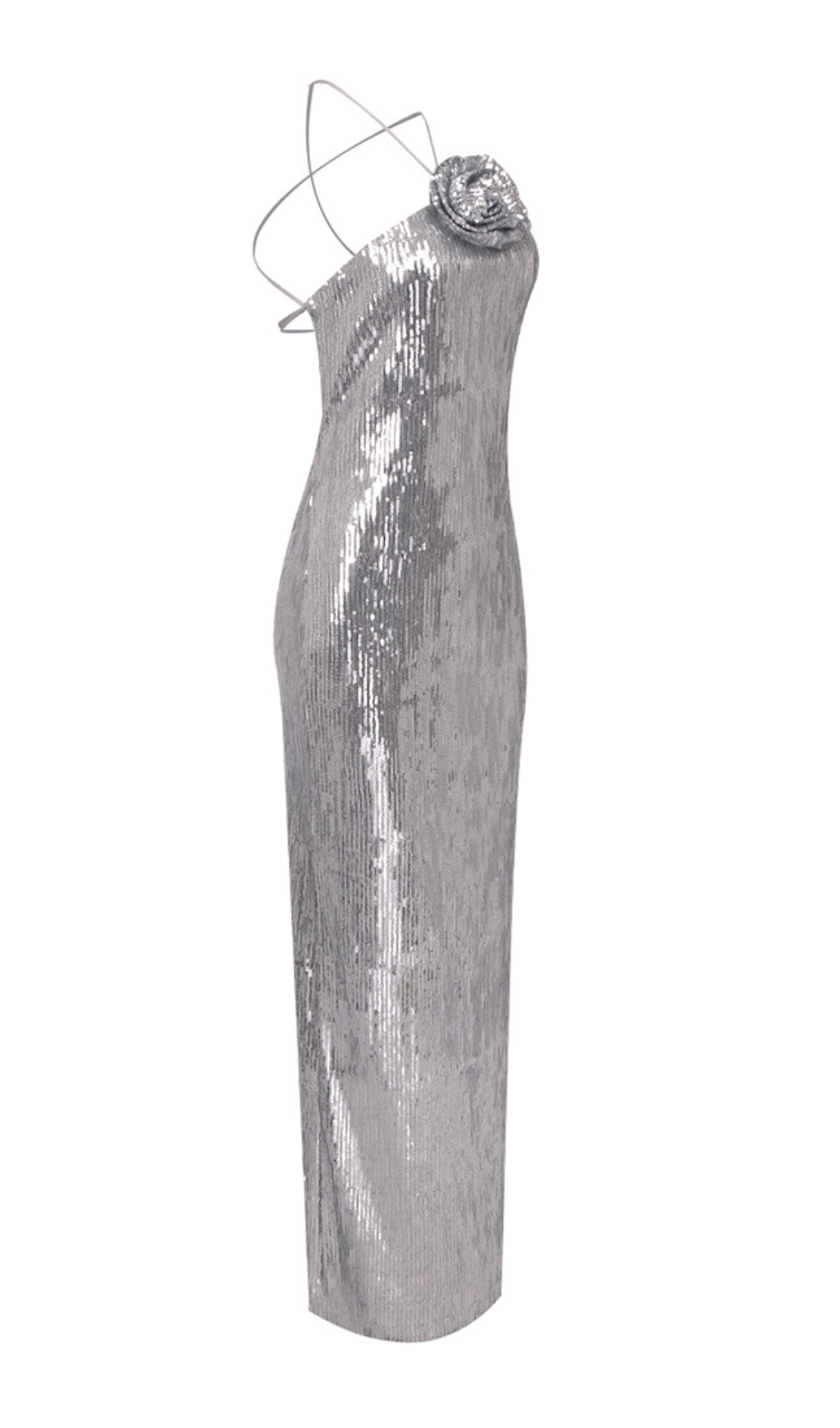 c59959422ccfdcc873b3872d331b18ef.jpg Fashionslee Women Betiana Silver Halter Flower Sequin Maxi Dress