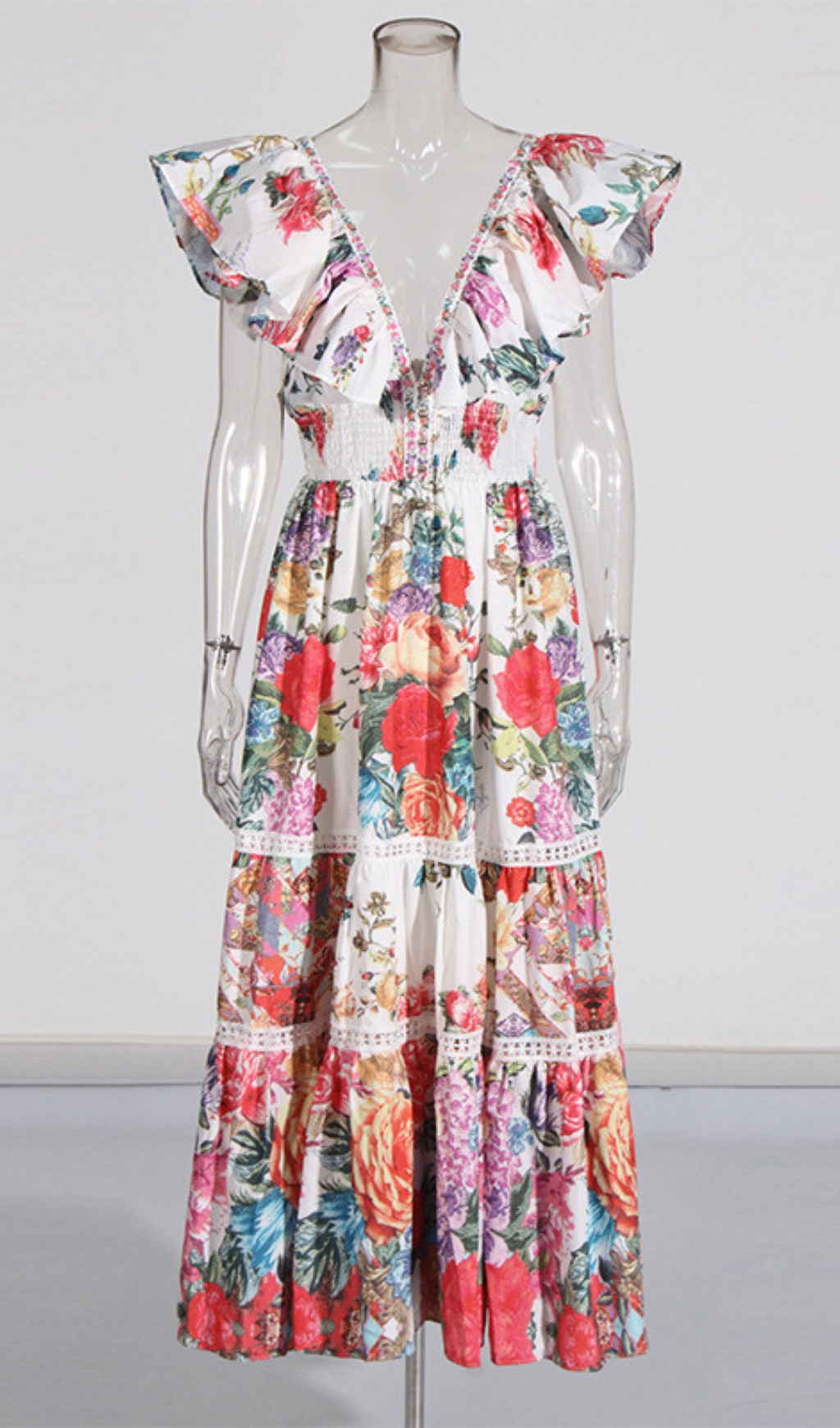 c5ba46c66baae6aa771c2217f2e6bfa9.jpg Fashionslee Women Efrem V-Neck Printed Midi Dress