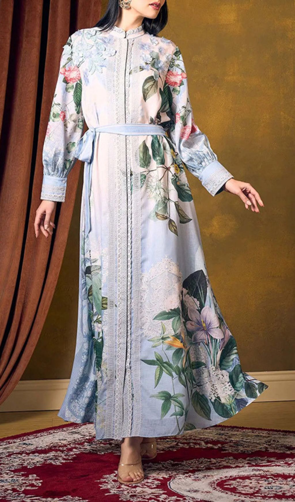 c5dc5e3f834b048b9313e91ba55c6066.jpg Fashionslee Women Inna Flower Printed Long Sleeve Maxi Dress