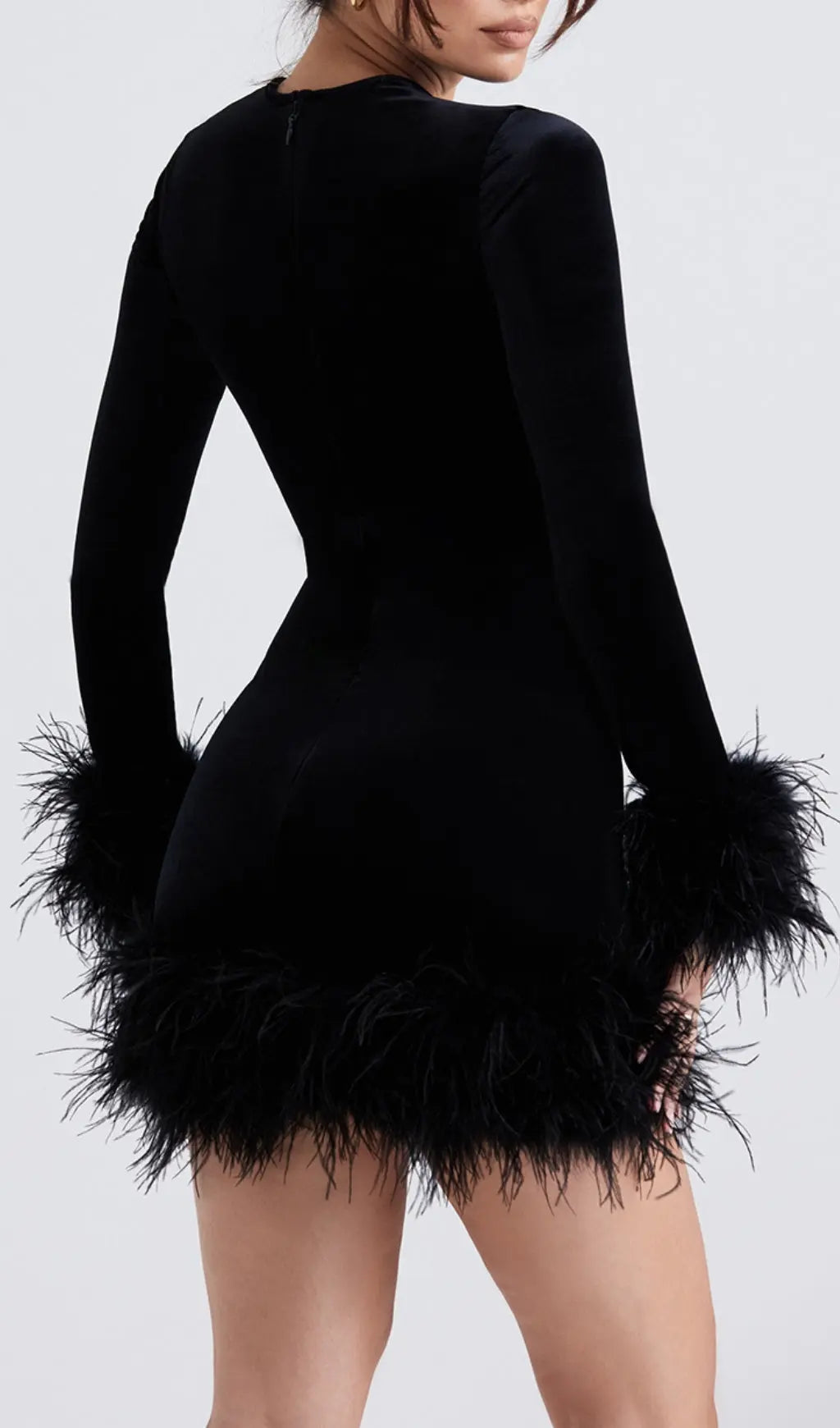 c61ec534d1142816450193029c25df71.jpeg Fashionslee Women Black Velvet Mini Dress