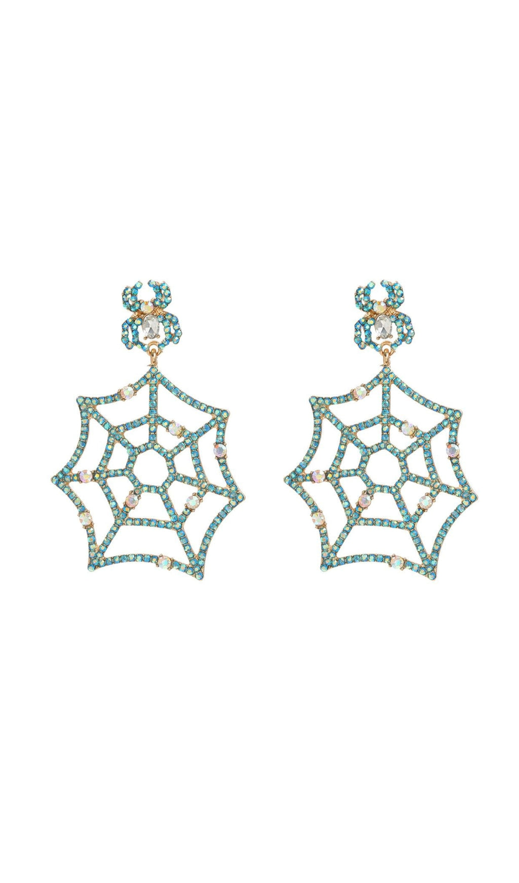 Fashionslee Women Cobweb Rhinestone Earrings