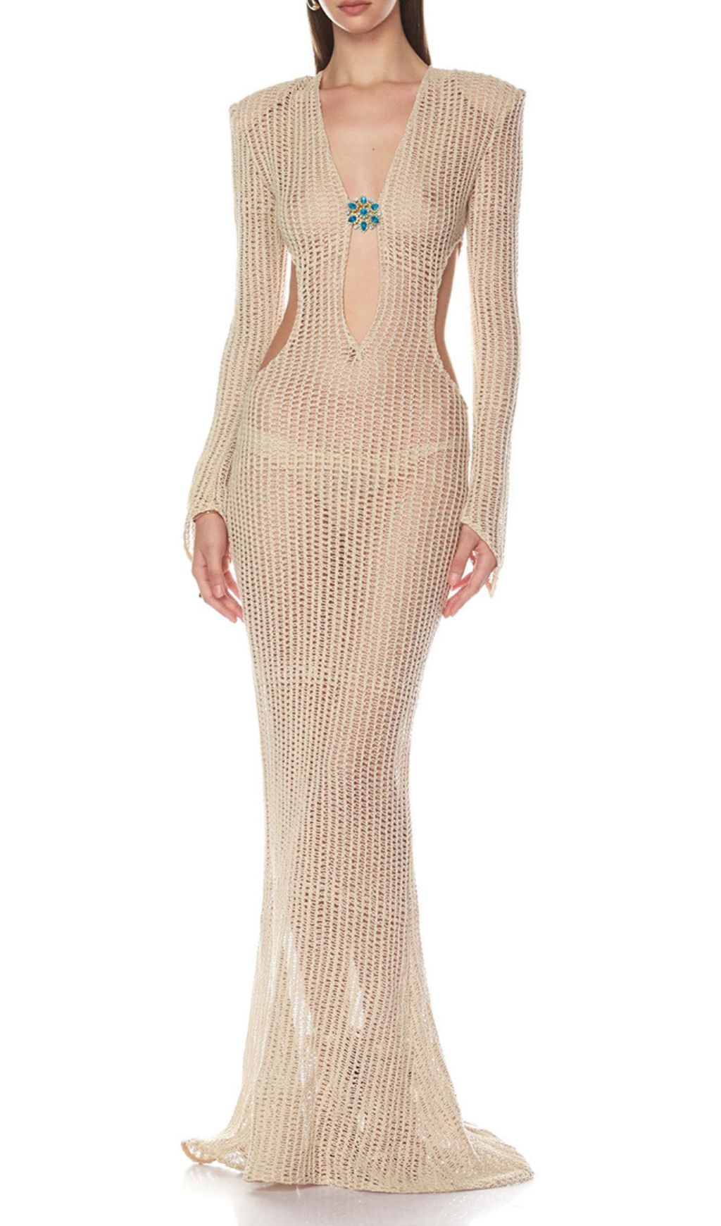 c639774c321b2bdbabba5c1b12881011.jpg Fashionslee Women Jacory Long Sleeve Cutout Maxi Dress