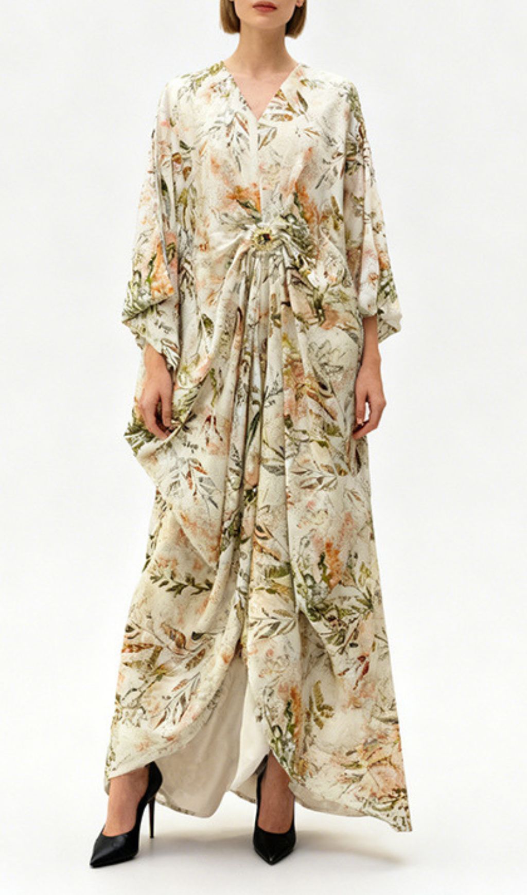 Fashionslee Women Jeanine Printed Long Sleeve Maxi Dress