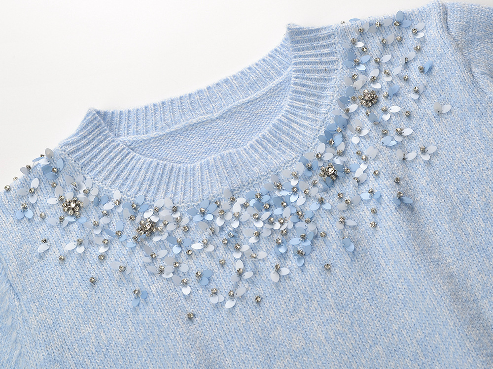 c684958f07972c1e1756681f418bc0dd.jpg Fashionslee Women Heron Embellished Knit Top