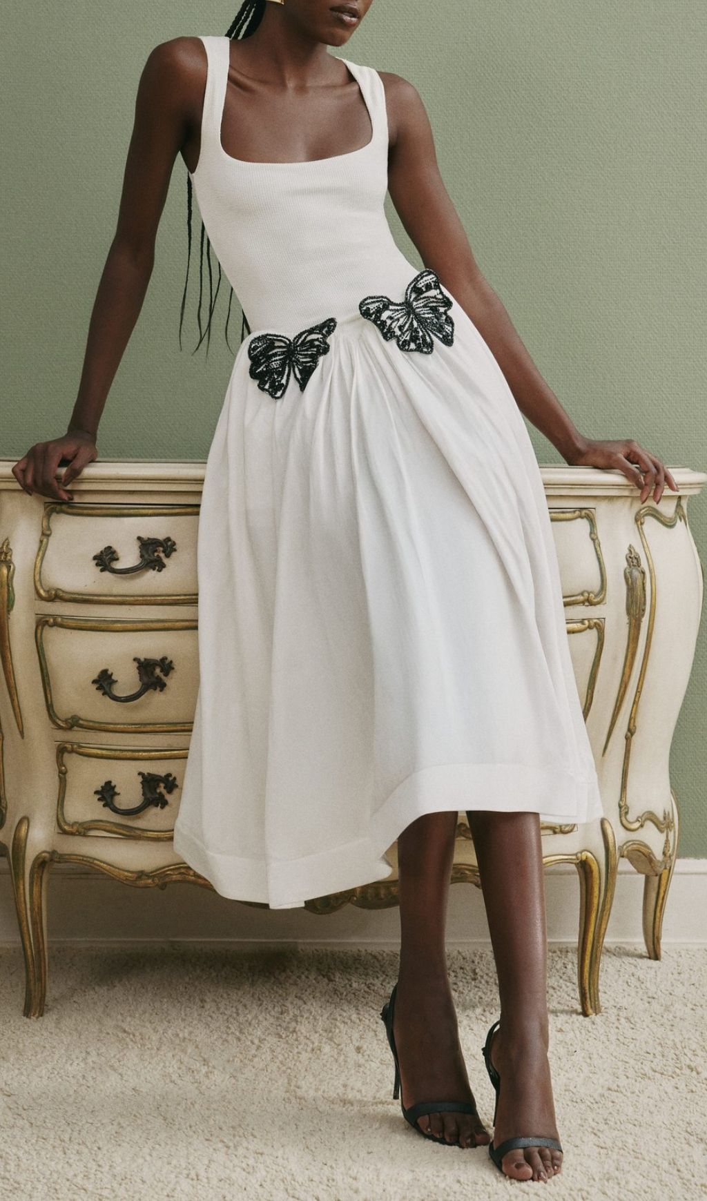 c6945f11728600a1f037c83713ecea79.jpg Fashionslee Women Faron White Butterfly Midi Dress