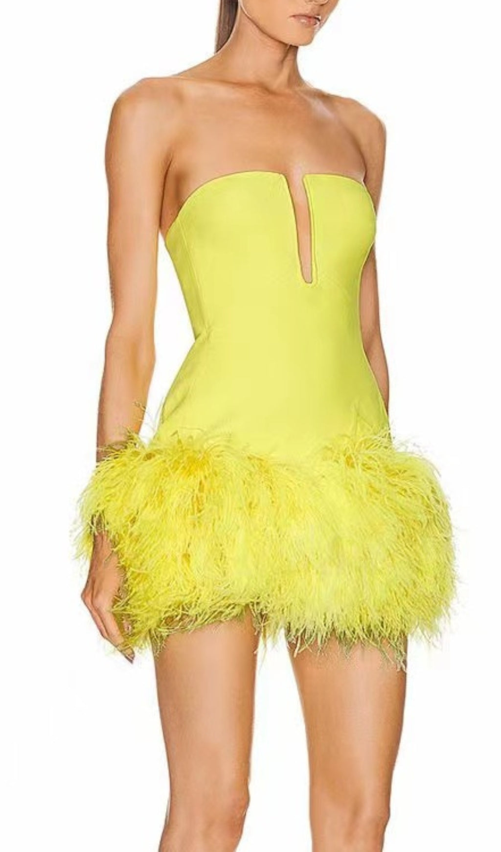 TRENDING NEON FEATHER MINI DRESS - OWNCI TRENDING NEON FEATHER MINI DRESS - OWNCI