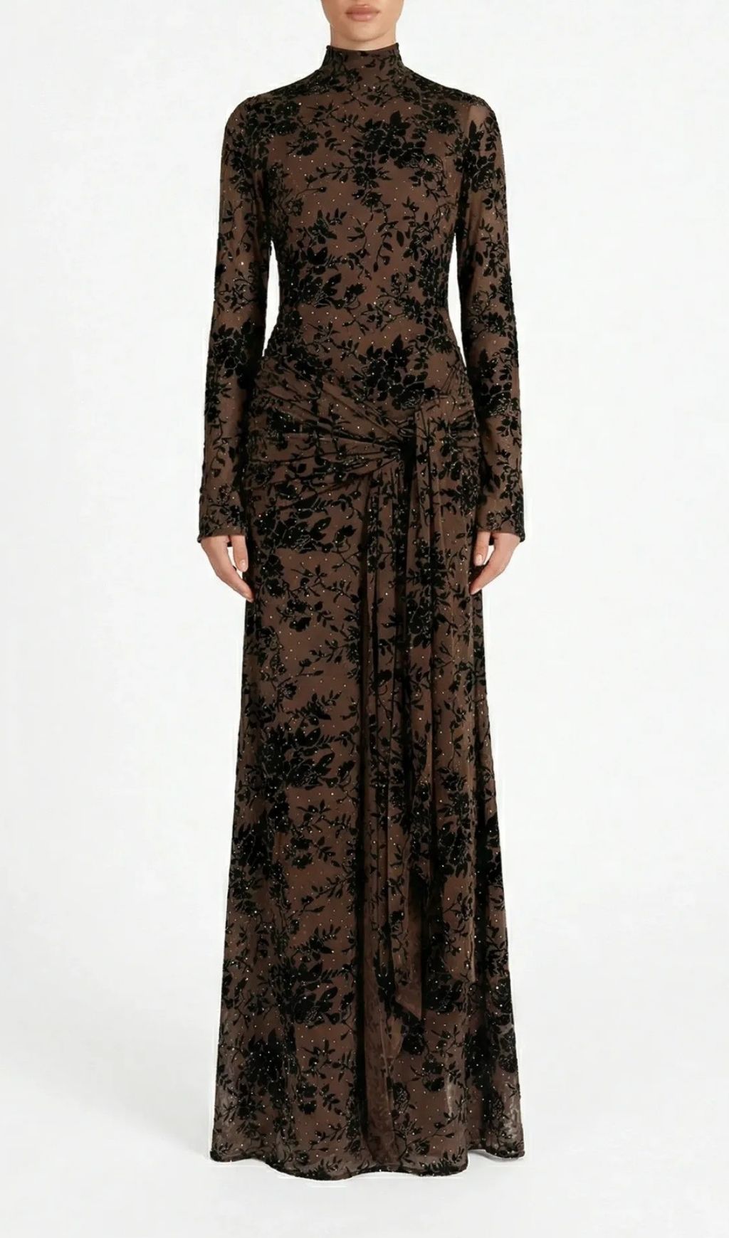 Fashionslee Women Kayleigh Long Sleeve Embellished Maxi Dress