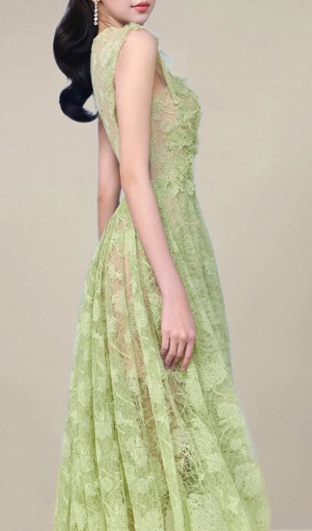 Fashionslee Women Hisaye Lace Mesh Maxi Dress