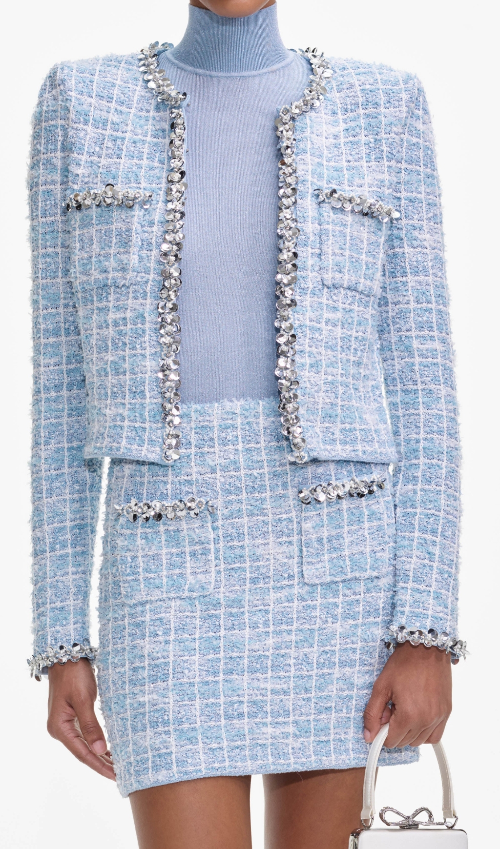 c719e9f430415804ccbacbabe7f33ec8.jpg Fashionslee Women Blue Check Knit Mini Skirt