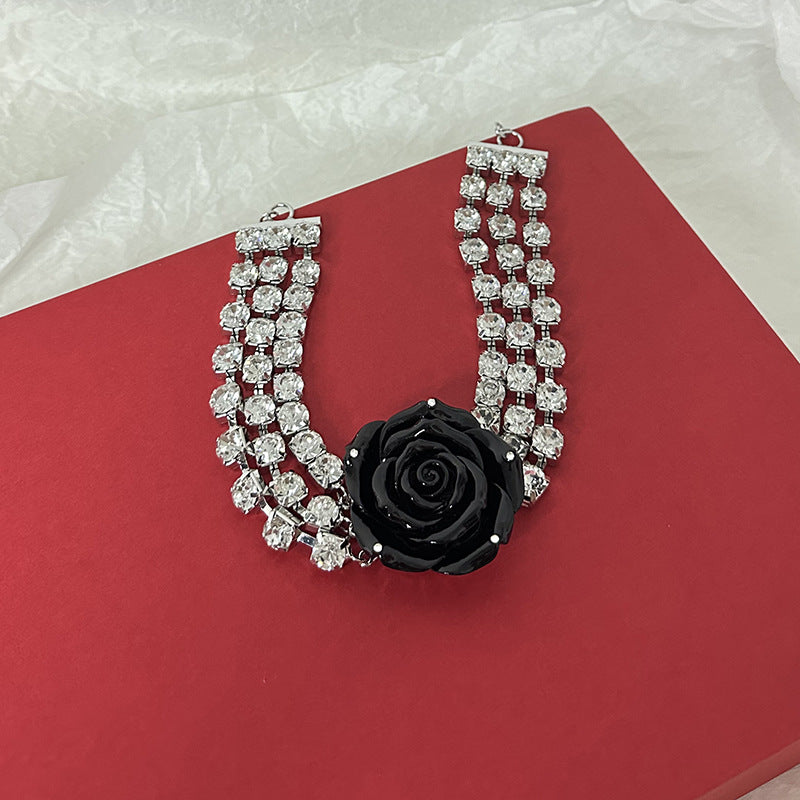 Fashionslee Women Avni Crystal Rose Necklace