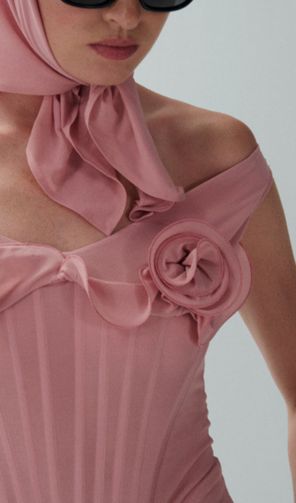 Fashionslee Women Elof Pink Flower Corset Midi Dress