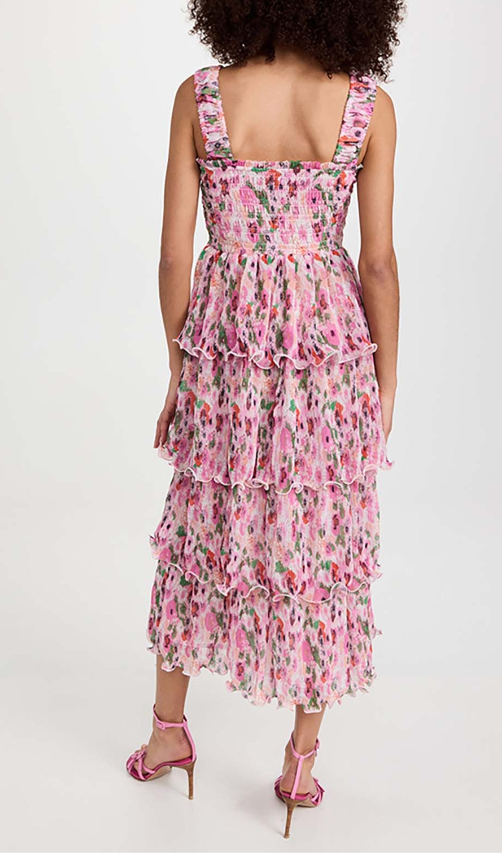 c7fa06b0d477546bb94905071c165bf3.jpeg Fashionslee Women Floral-Appliqué Tiered Midi Dress In Pink