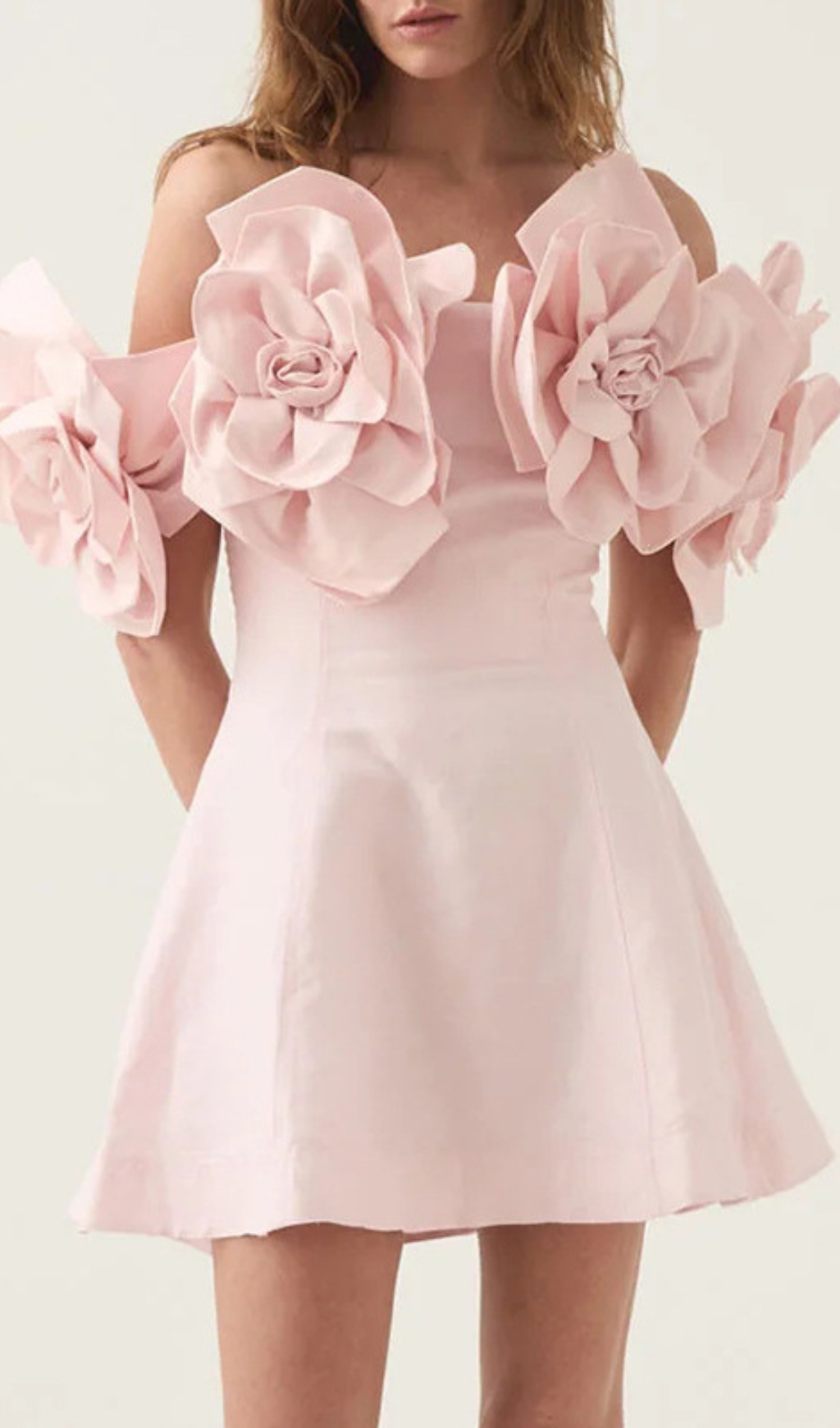 Fashionslee Women Chabela Flower Off-Shoulder Mini Dress