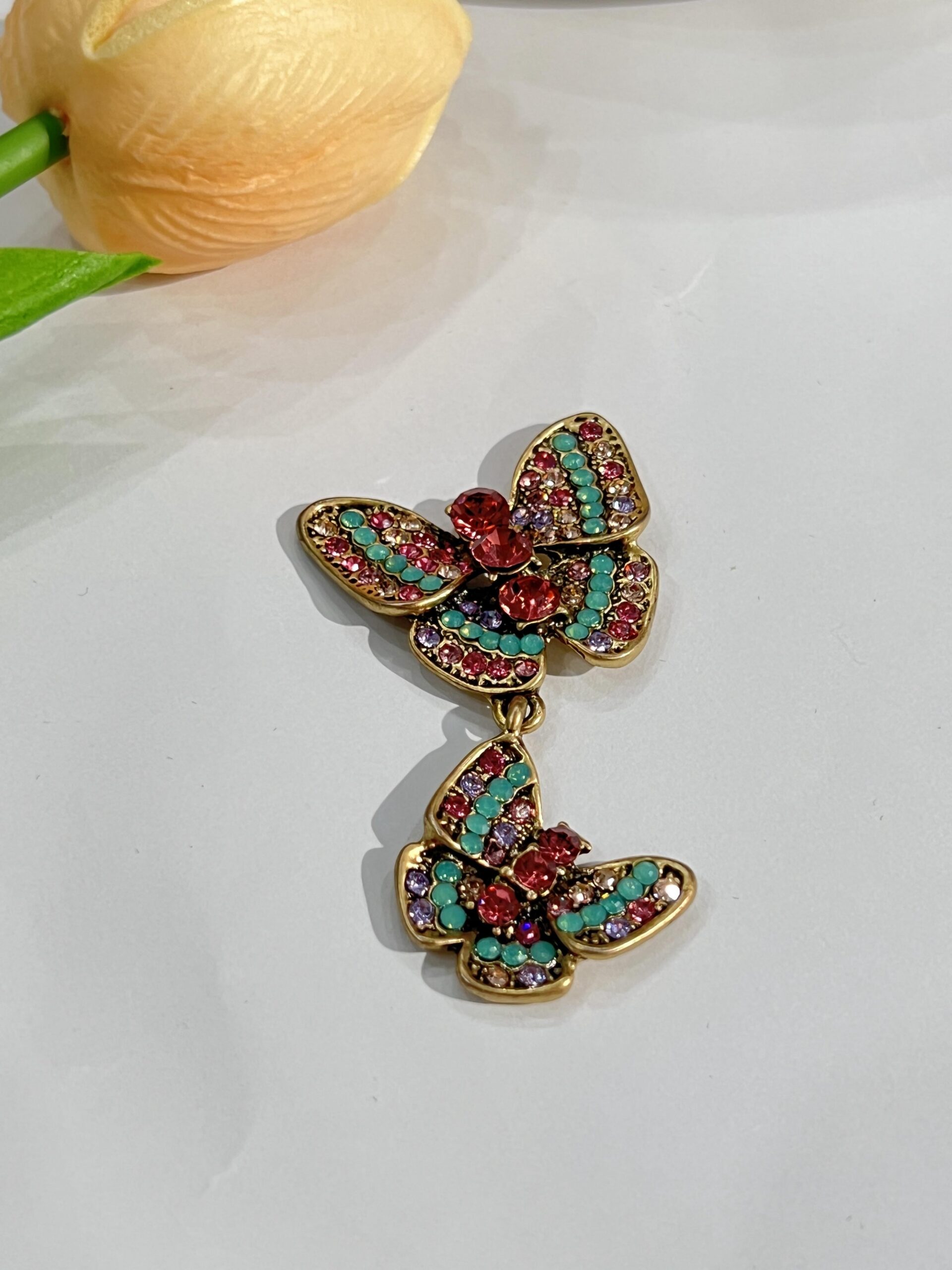 c8182418e3e49269a7269a6c7be4ad15.jpeg Fashionslee Women Rhinestone Butterfly Earrings