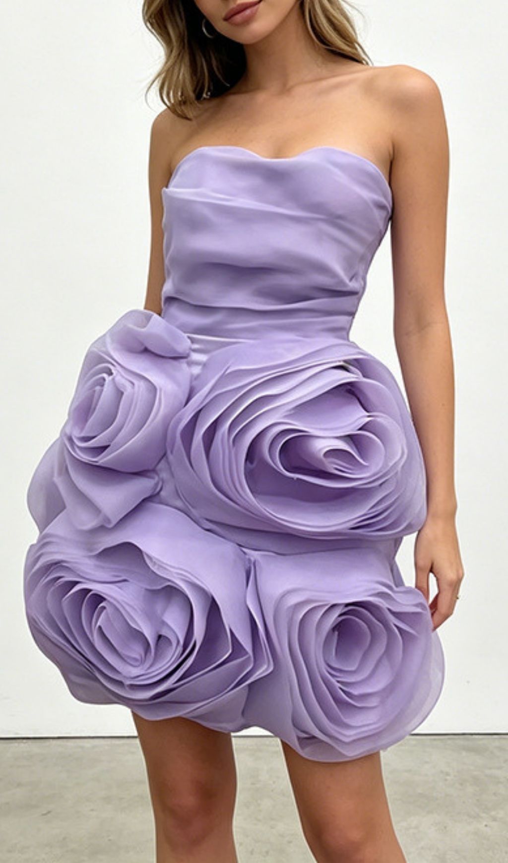 Fashionslee Women Kendyl Strapless Flower Mini Dress