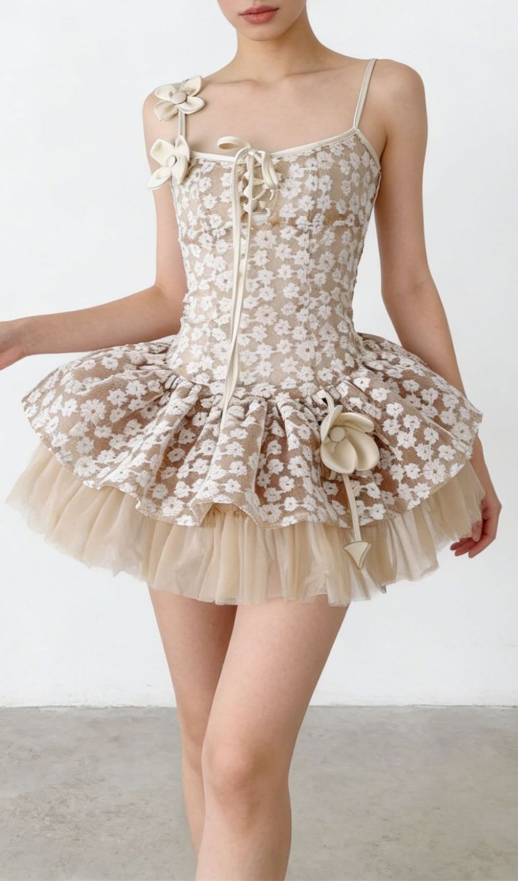 Fashionslee Women Kerstin Floral Mesh Mini Dress