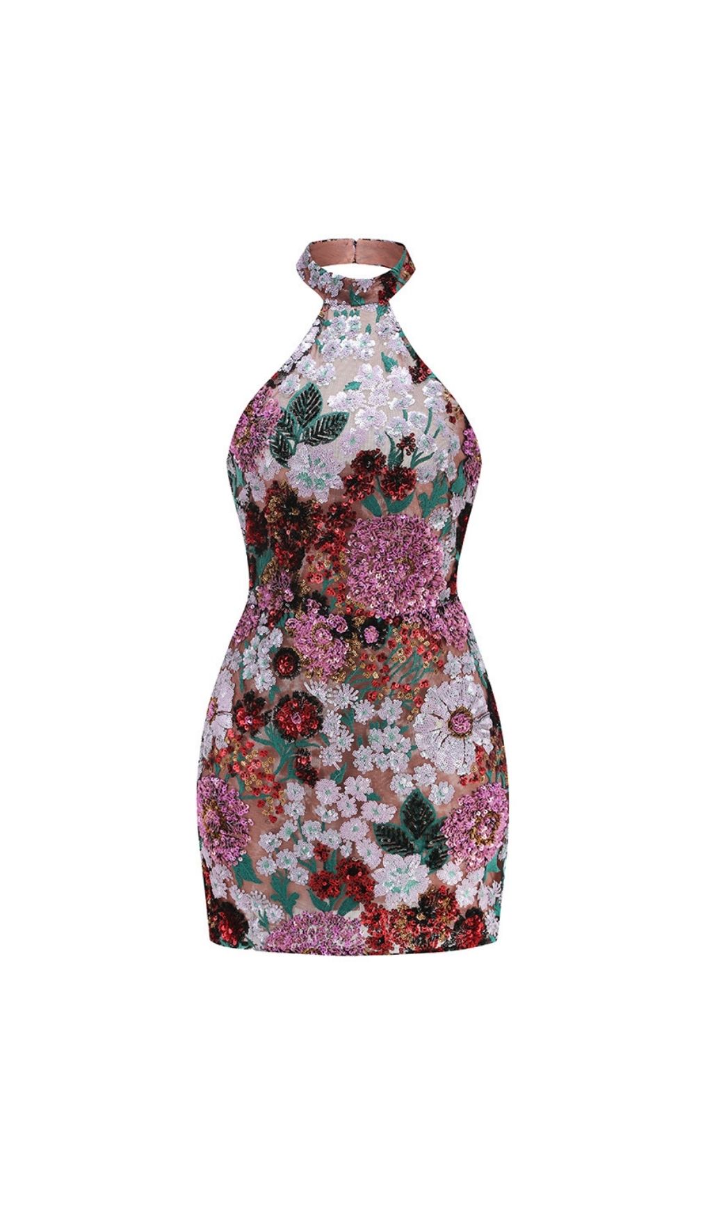 c92c5acbf014b0c64d574e9bb46f30c1.jpg Fashionslee Women Giulia Halter Flower Sequin Mini Dress