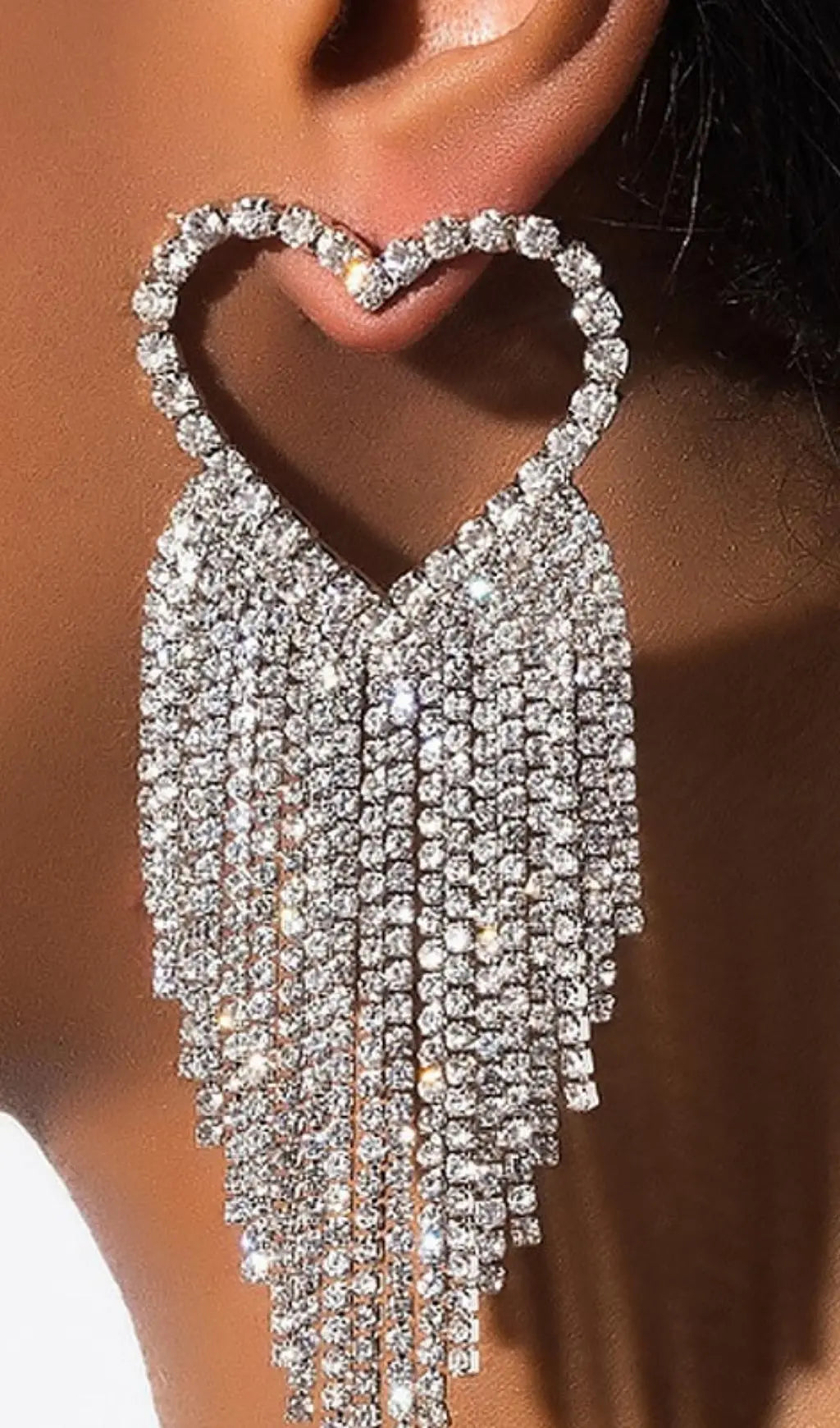 RHINESTONE TASSEL DROP EARRINGS VIRAL - OWNCI RHINESTONE TASSEL DROP EARRINGS VIRAL - OWNCI