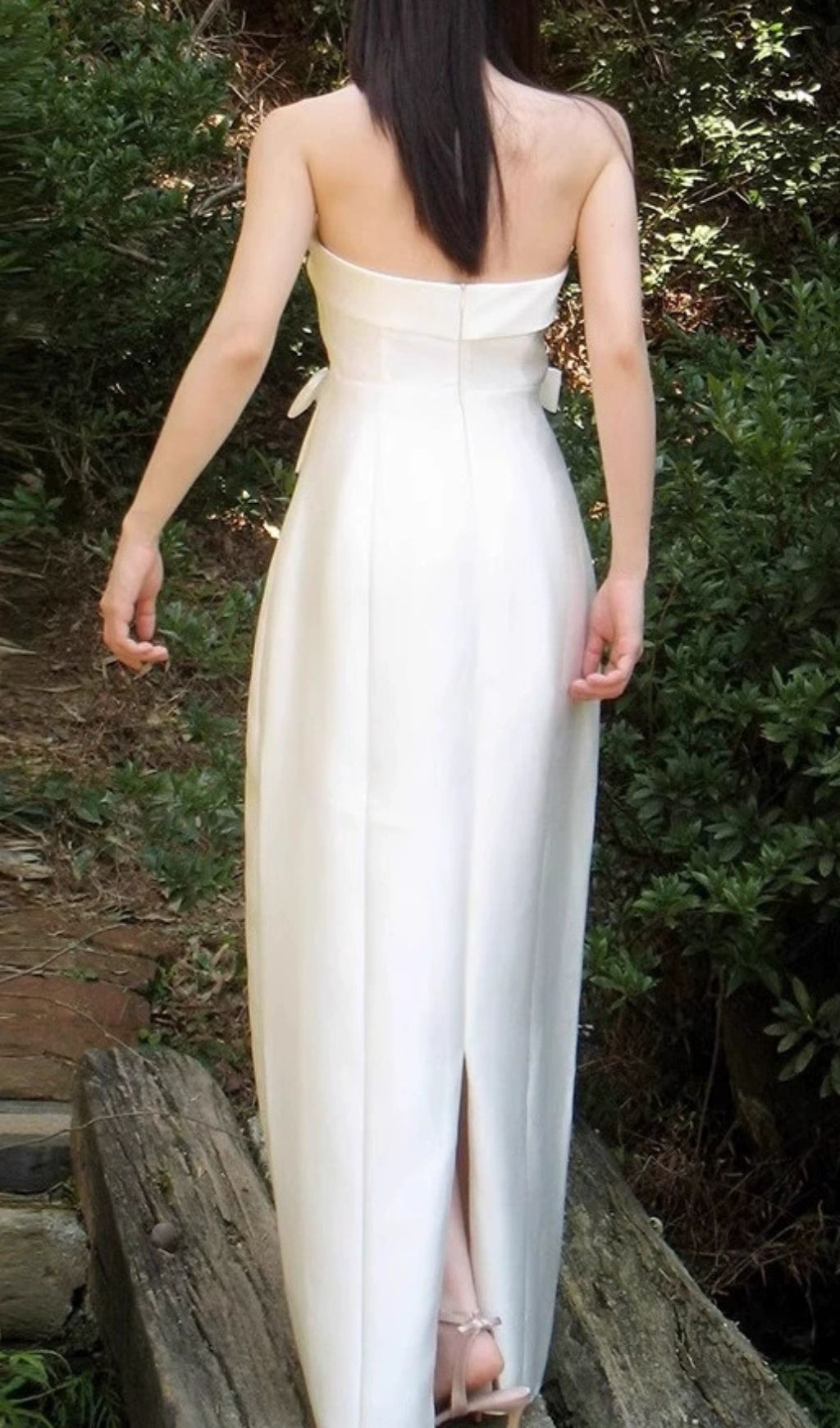 Fashionslee Women Fayruz White Strapless Bow Maxi Dress