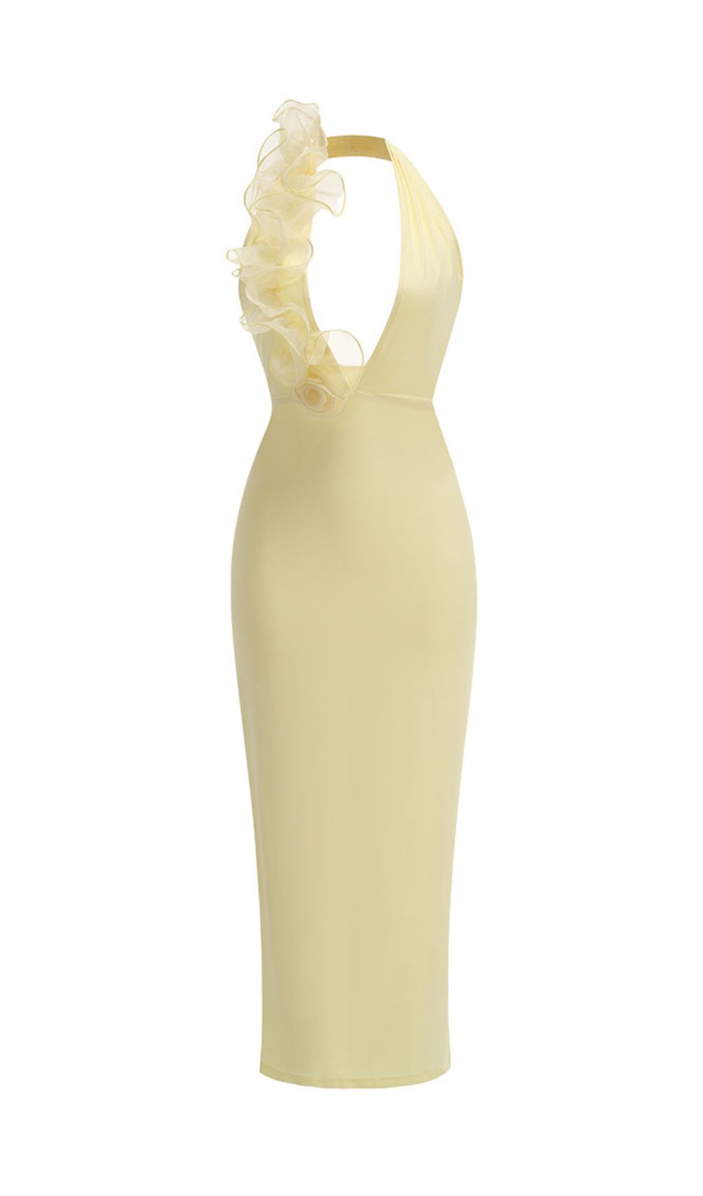 c9cb22689b522f002d6a3a8de1cf767b.jpg Fashionslee Women Fareeda Yellow Halter Backless Maxi Dress