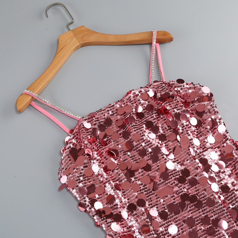 c9db14ee51ba3aac7458caa3f42ffc97.jpg Fashionslee Women Isabela Pink Sequin Mini Dress