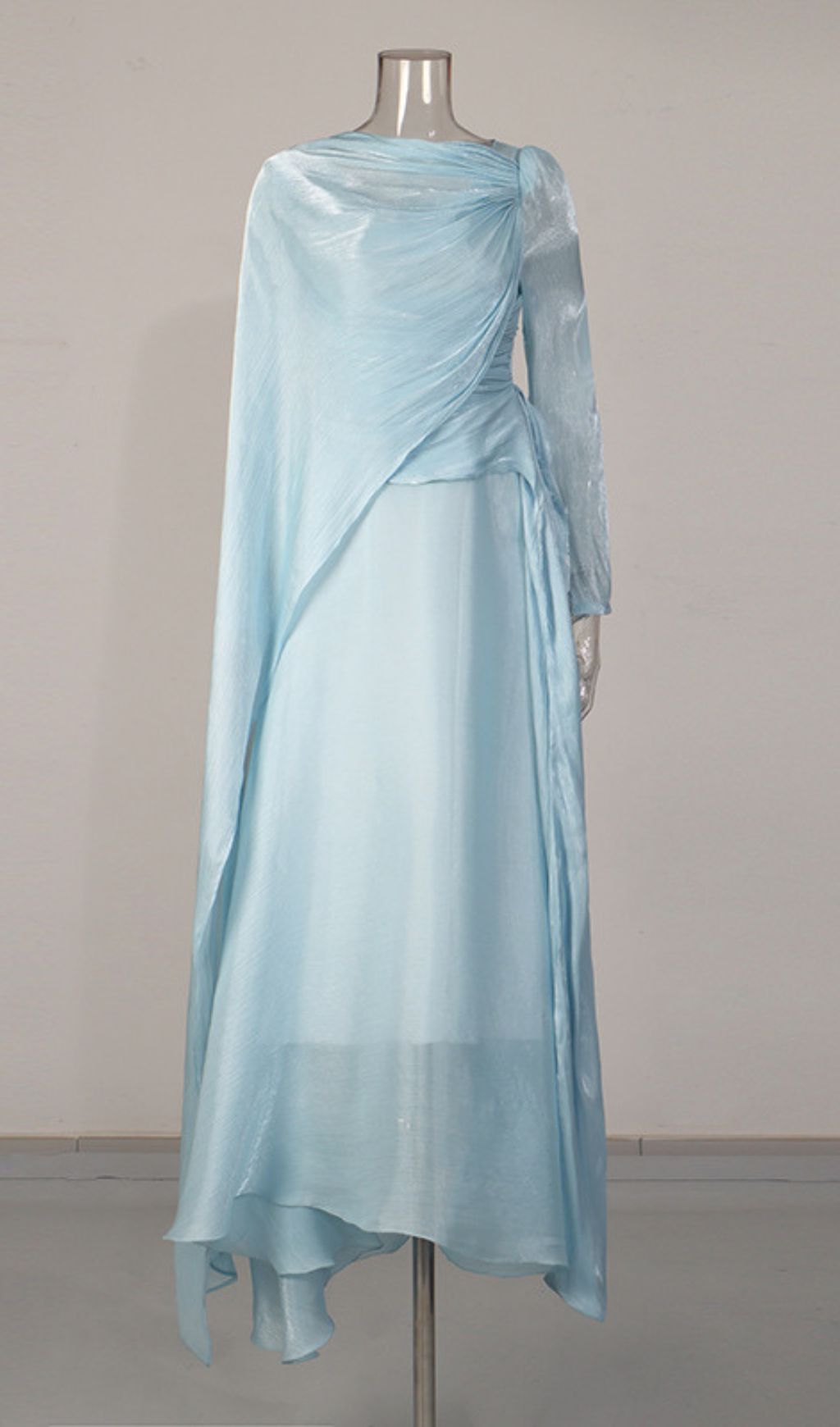 Fashionslee Women Kachina Blue Long Sleeve Maxi Dress