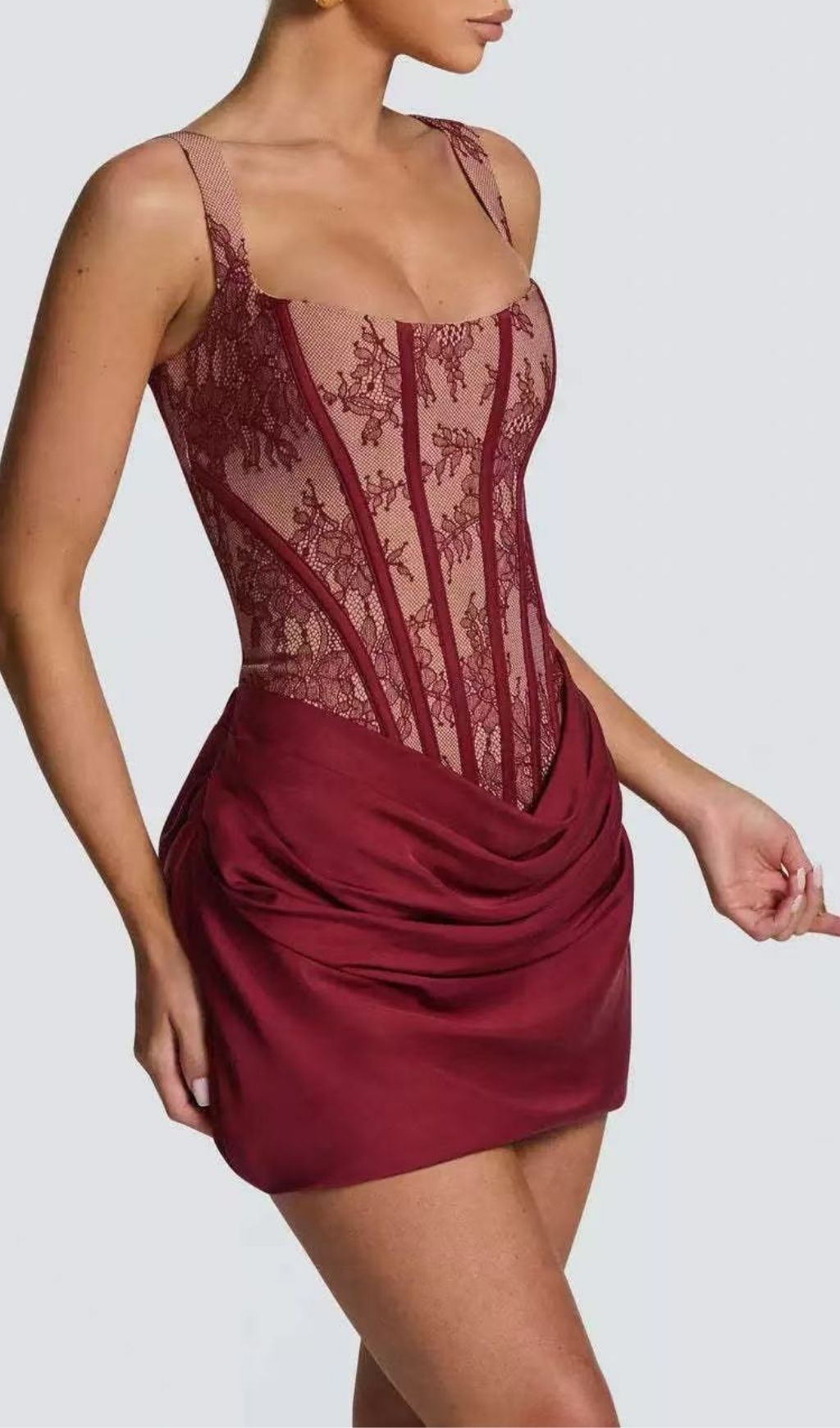TRENDING RED LACE CORSET MINI DRESS - OWNCI TRENDING RED LACE CORSET MINI DRESS - OWNCI
