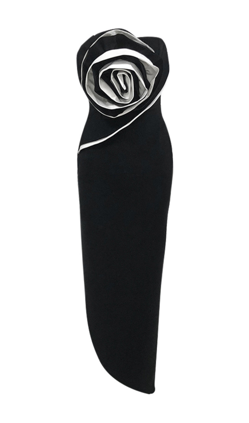 Fashionslee Women Barra Black Flower Maxi Bandage Dress
