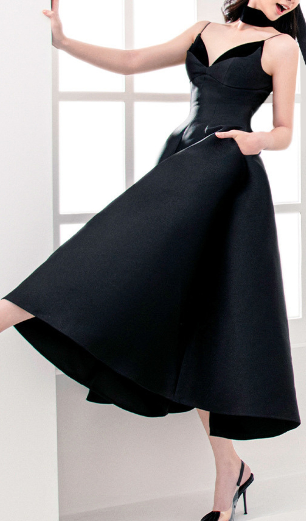 TRENDING BLACK PATCHWORK MIDI DRESS - OWNCI TRENDING BLACK PATCHWORK MIDI DRESS - OWNCI