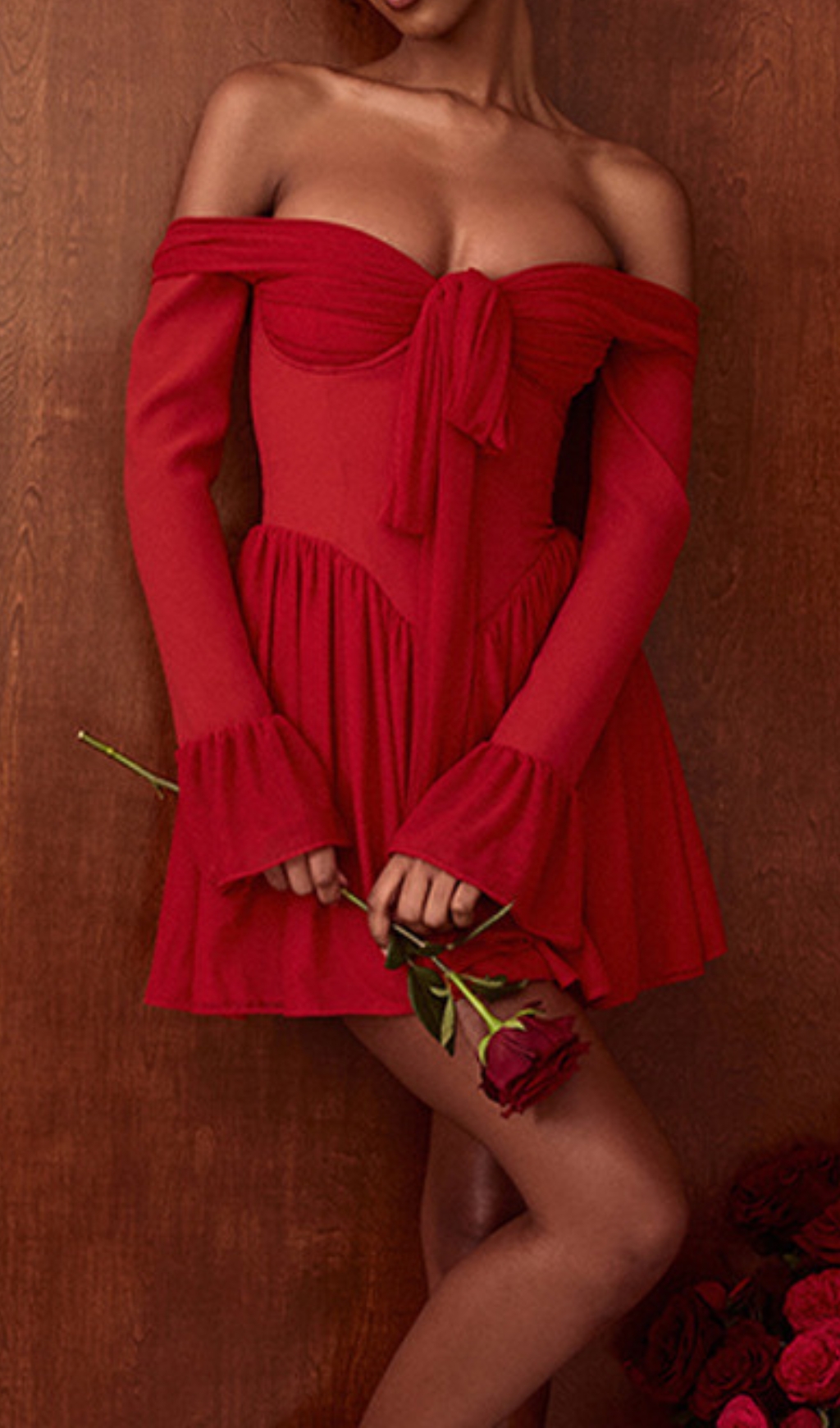 cafbb3ed57bce8e240edc5ae8a6ba84b.jpg Fashionslee Women Cale Red Long Sleeve Mini Dress