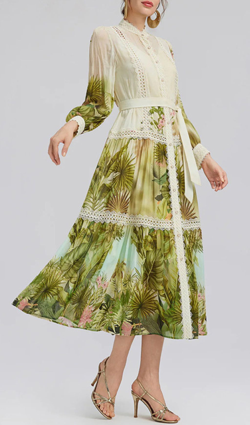 cb7dca9910b7ecbdf75264ddc89fd36f.jpg Fashionslee Women Hibiscus Printed Long Sleeve Midi Dress